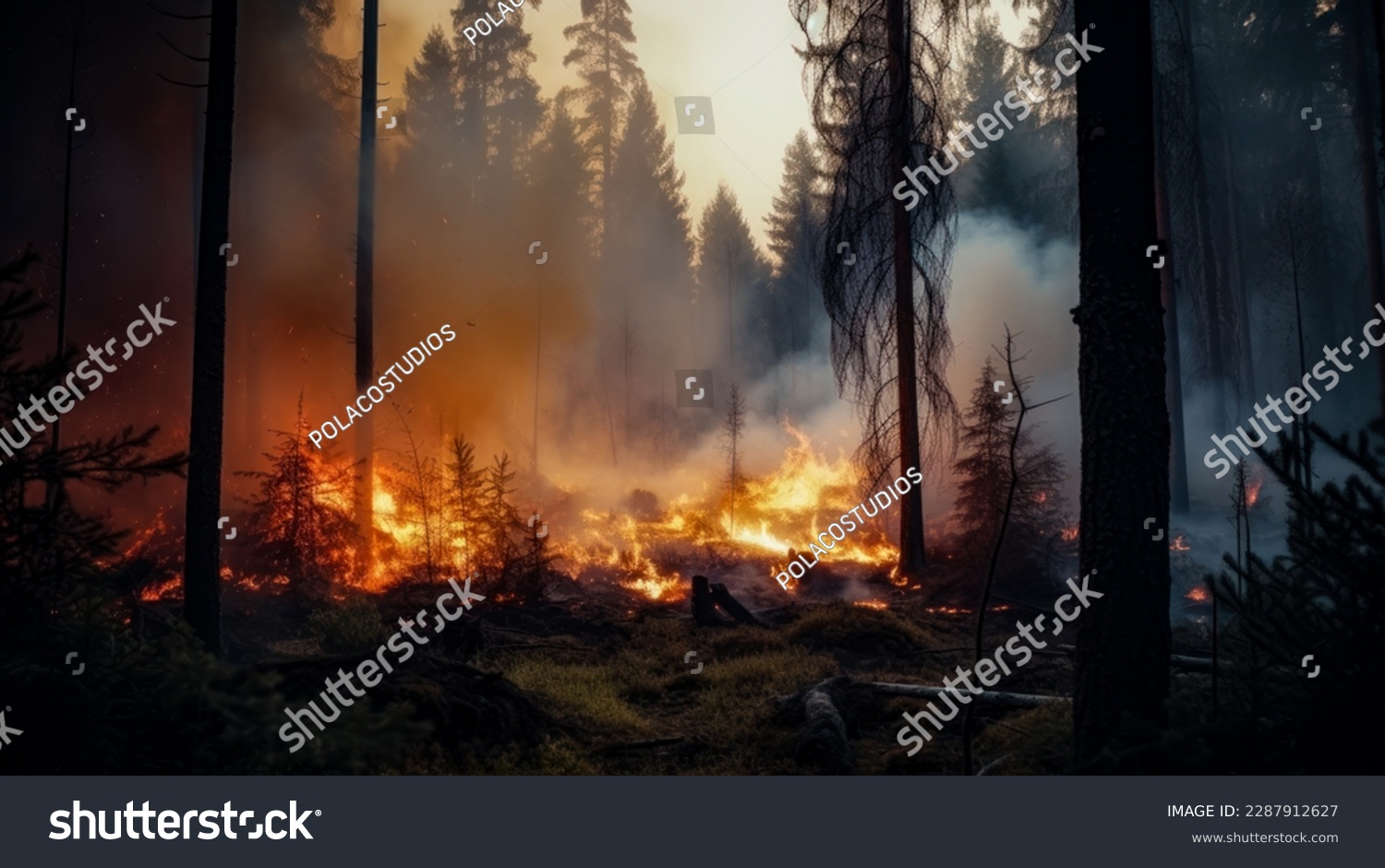 Forest fire in the mountains #2287912627