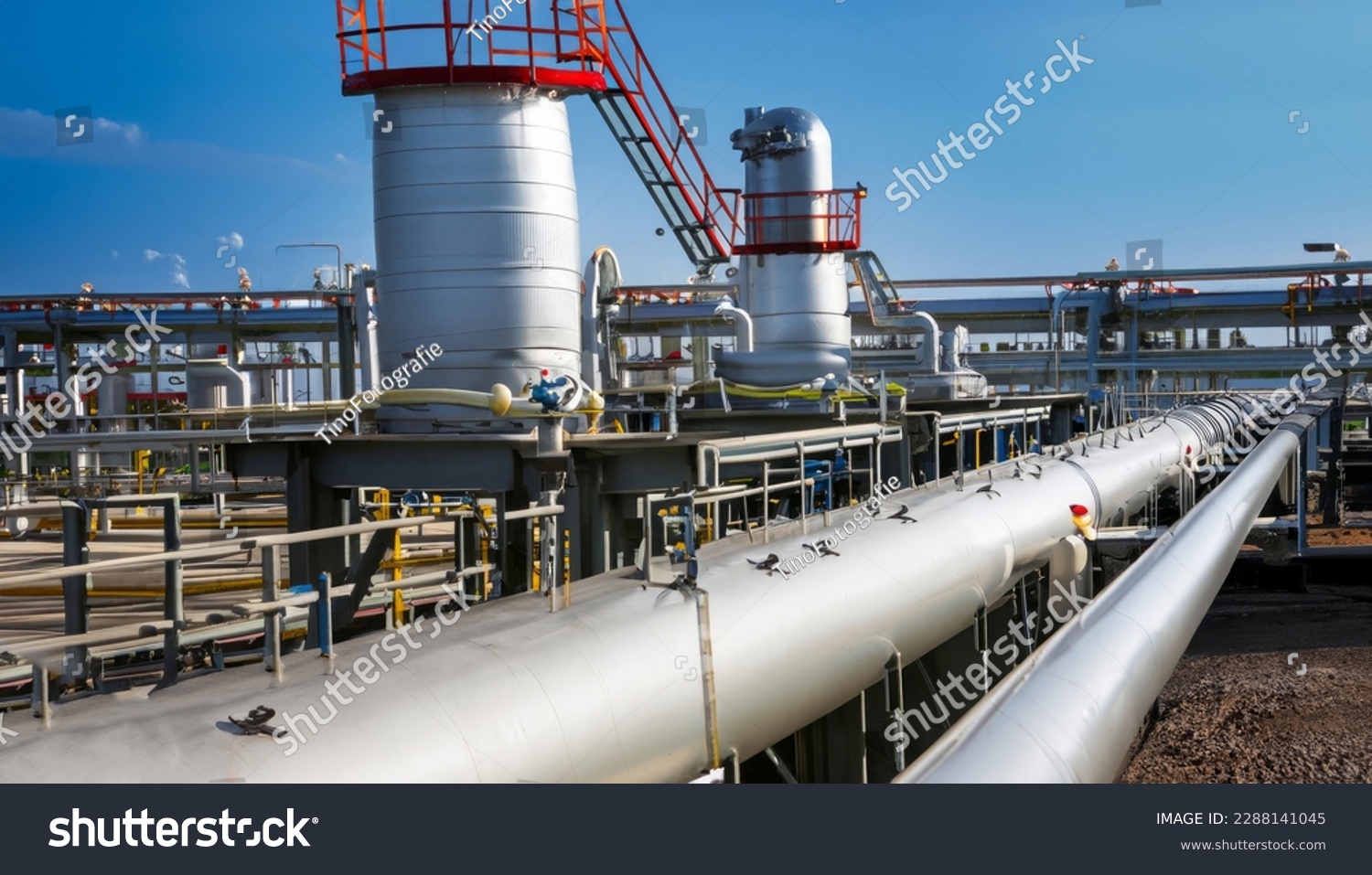 petrol and gas pipeline during the refinery process. High quality photo #2288141045