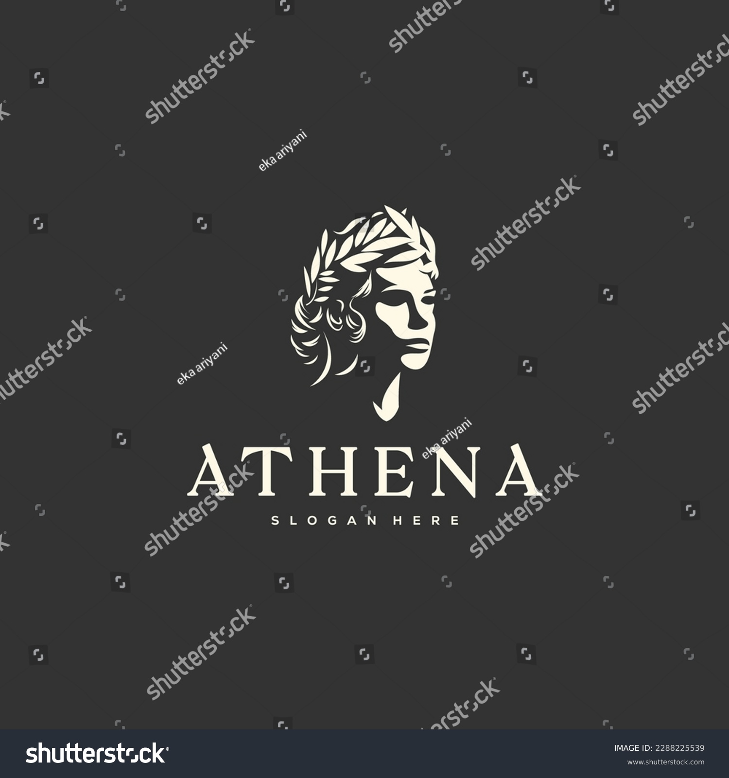 Athena The Goddess Vector Logo Illustration Royalty Free Stock Vector