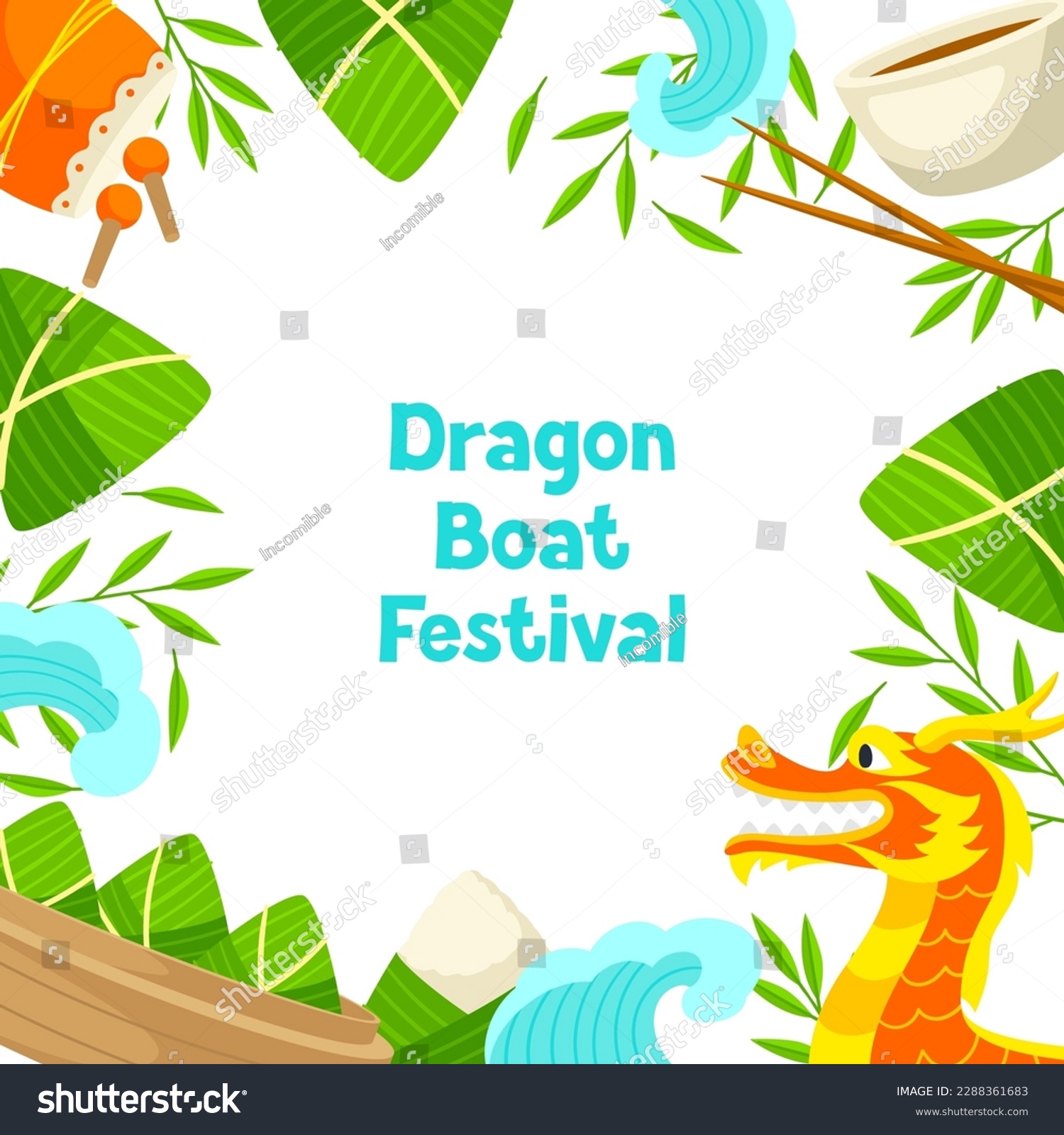 Happy Dragon Boat Festival greeting card. - Royalty Free Stock Vector ...