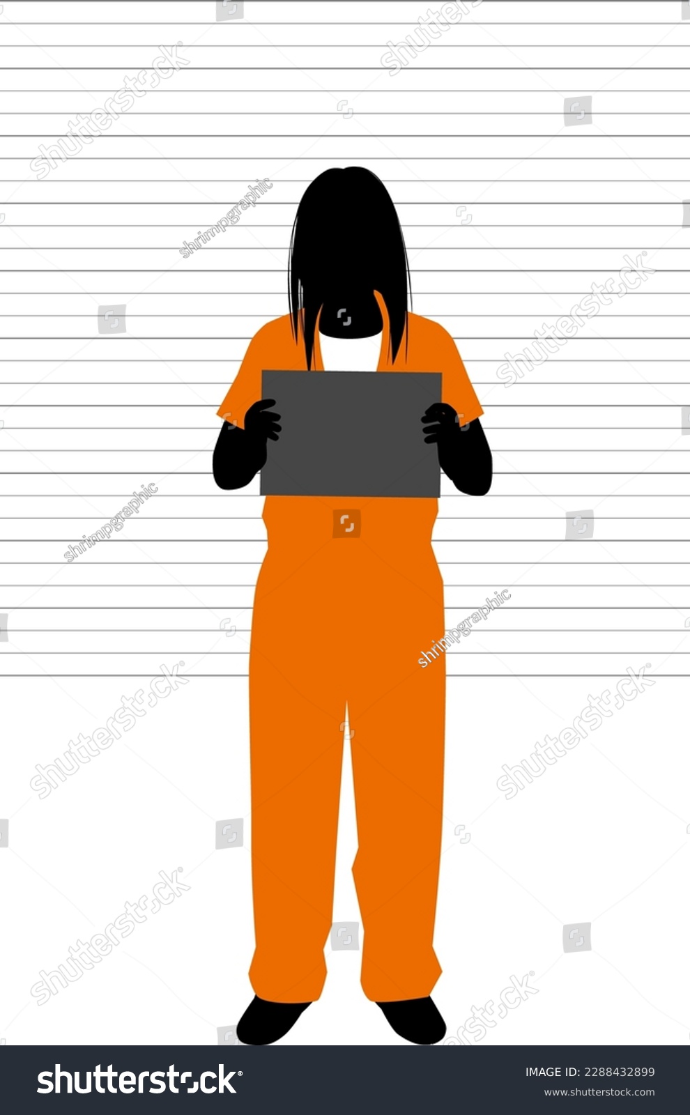 Silhouette illustration of a female prisoner - Royalty Free Stock ...