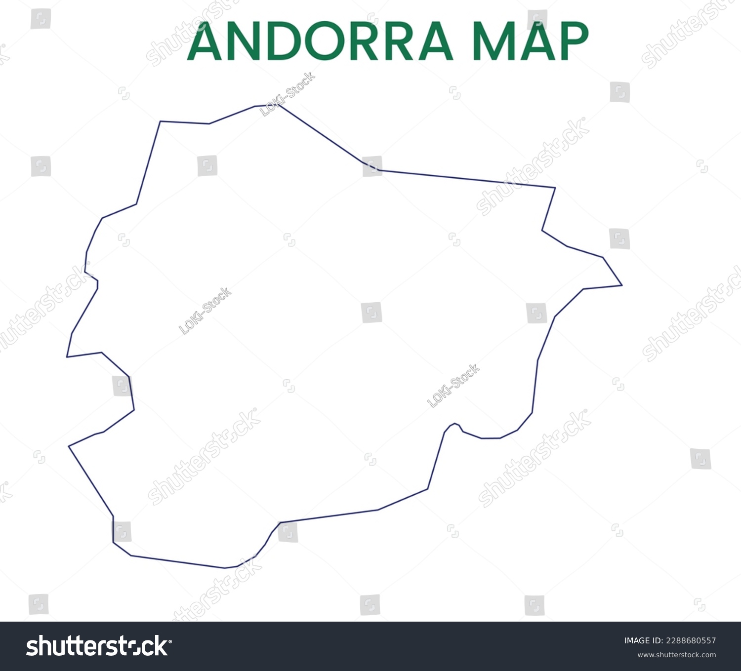 High detailed map of Andorra. Outline map of - Royalty Free Stock ...