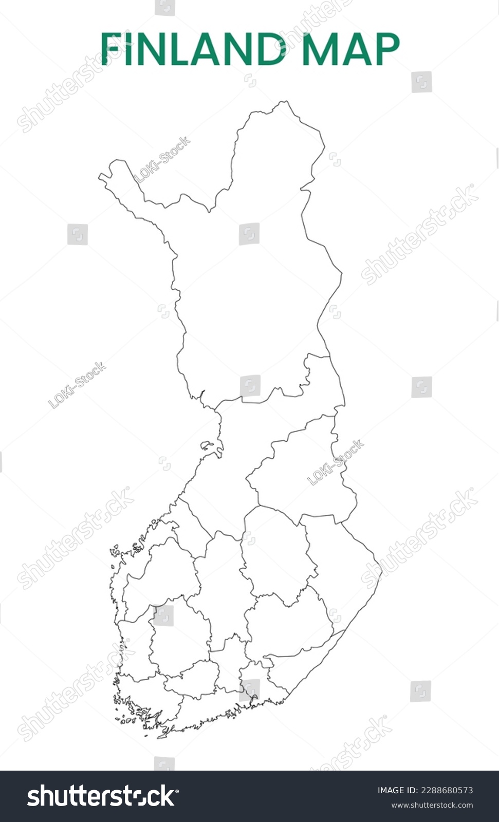 High Detailed Map Of Finland Outline Map Of Royalty Free Stock   Avopix 2288680573 