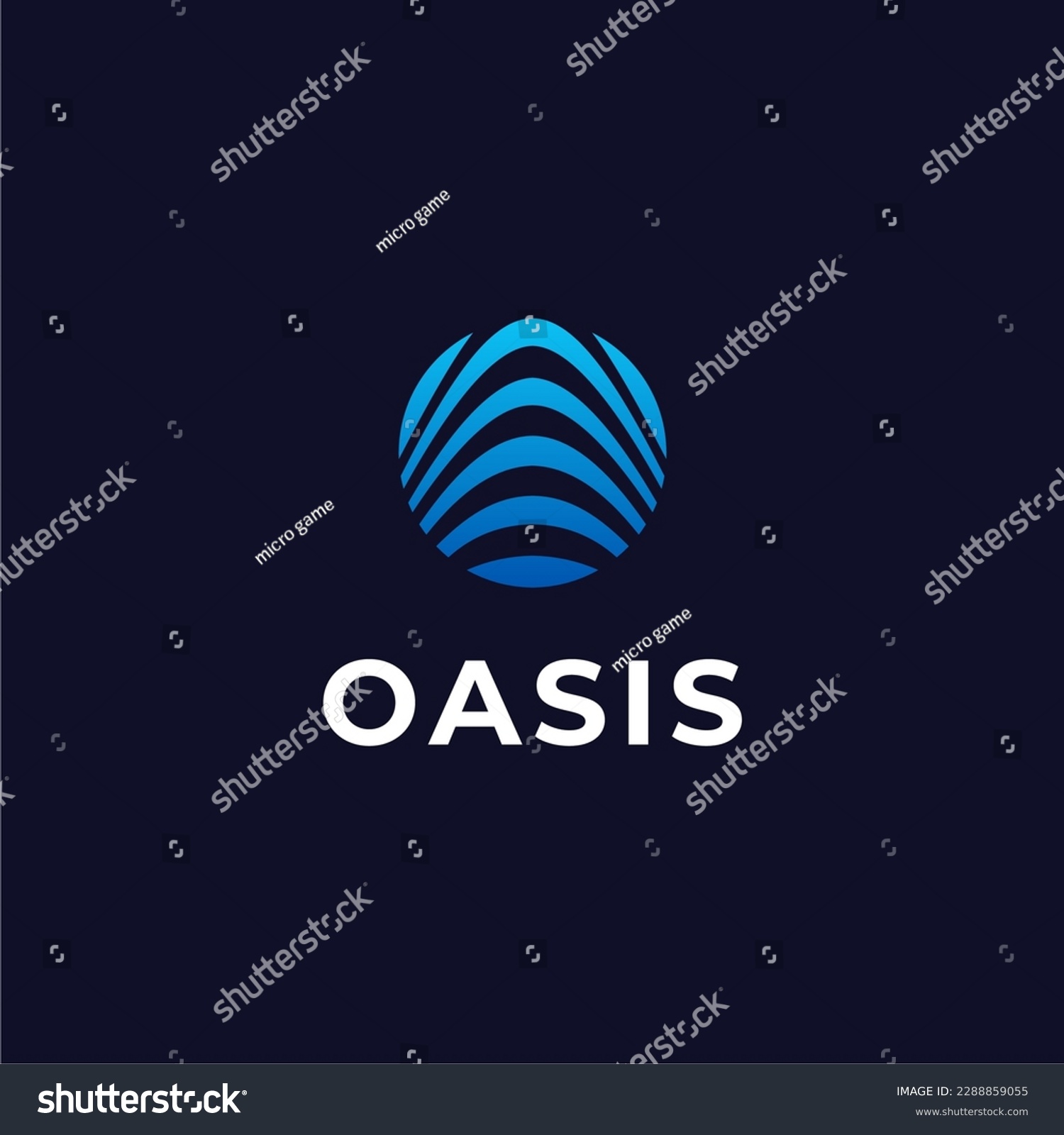 Wave symbol or oasis, ocean, with letter O vector template, logo design inspiration
 #2288859055