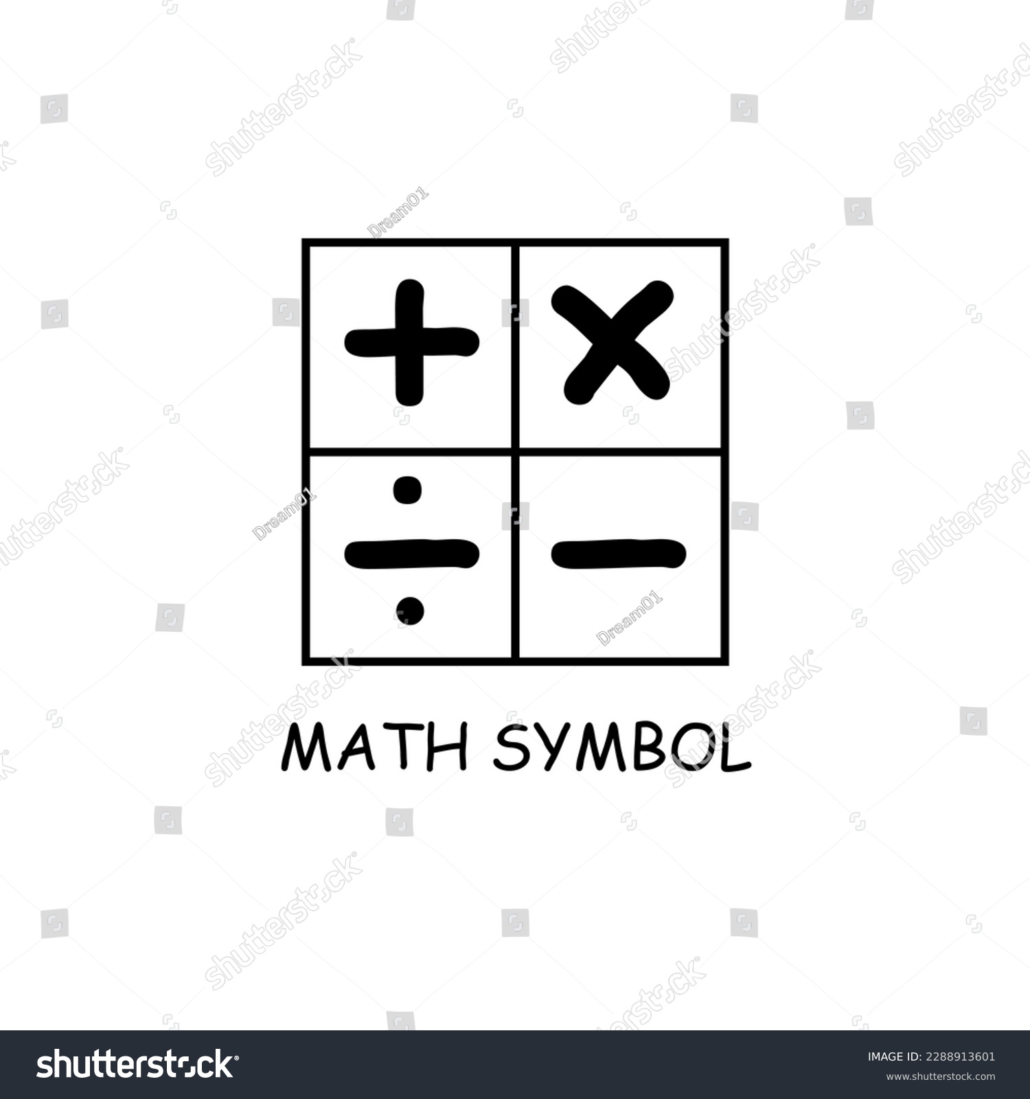 Math symbol logo vector illustration. Operation - Royalty Free Stock ...