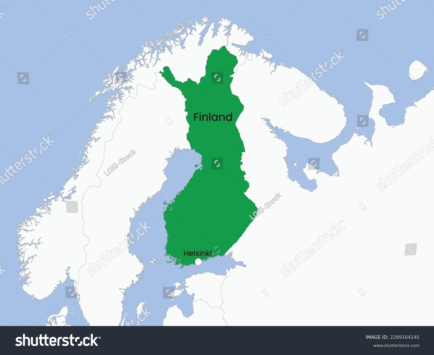 High detailed map of Finland. Outline map of - Royalty Free Stock Vector 2289164245 - Avopix.com