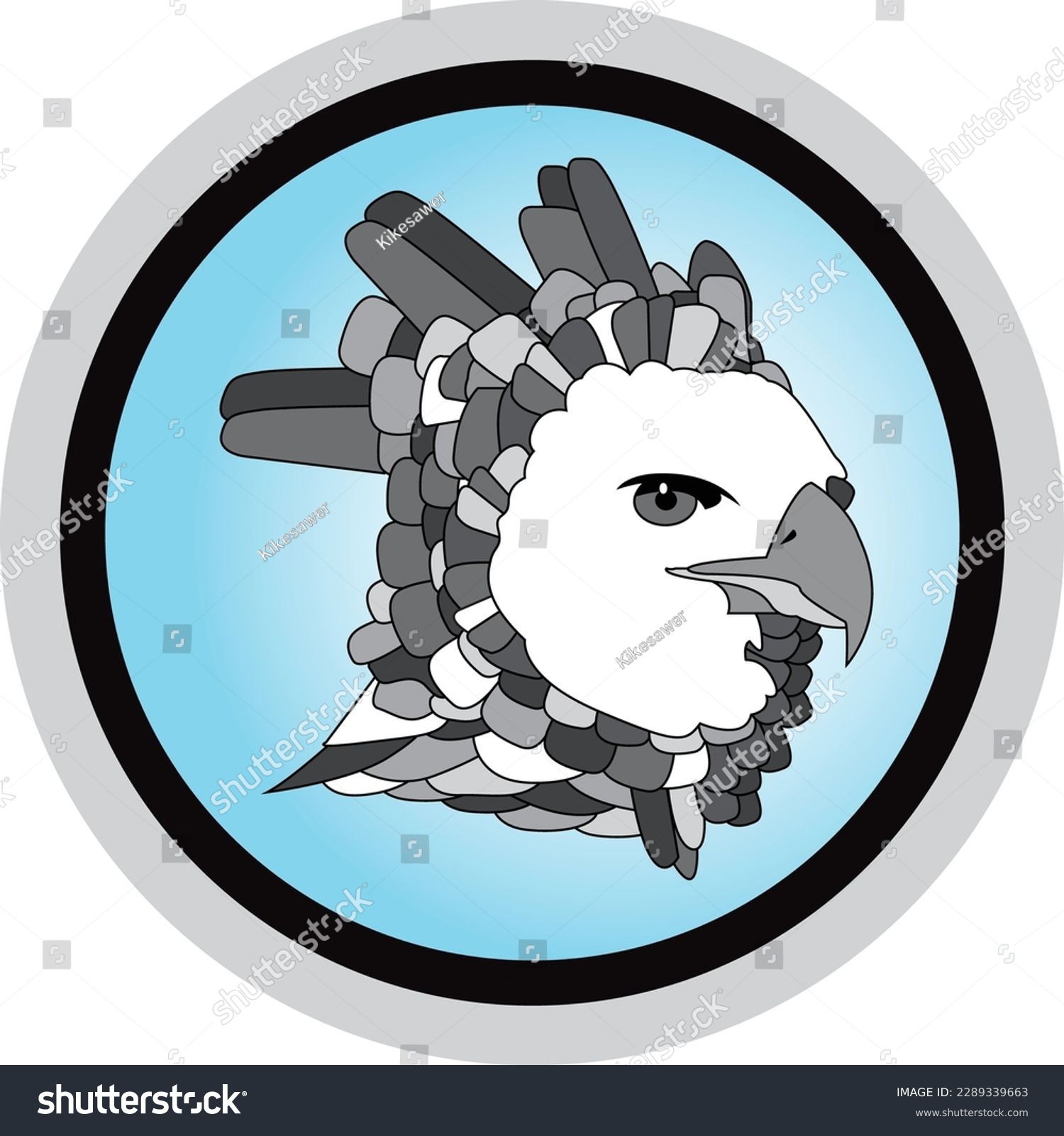 HARPY EAGLE ICON, HARPY EAGLE EMBLEM, HARPY - Royalty Free Stock Vector ...