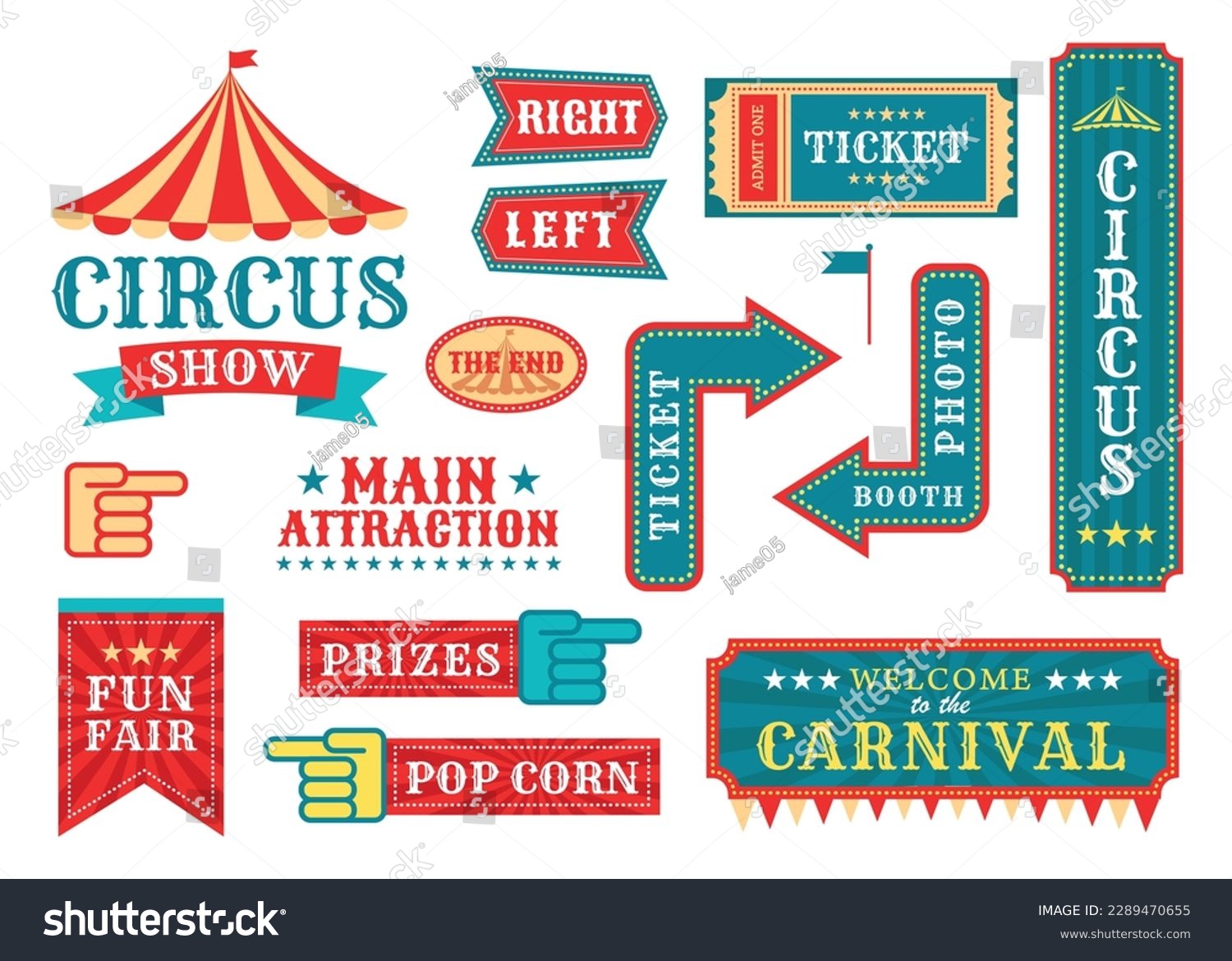 Circus event labels. Carnival magic show - Royalty Free Stock Vector ...