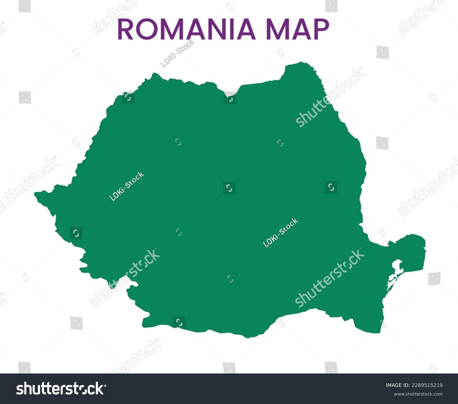 High detailed map of Romania. Outline map of - Royalty Free Stock ...