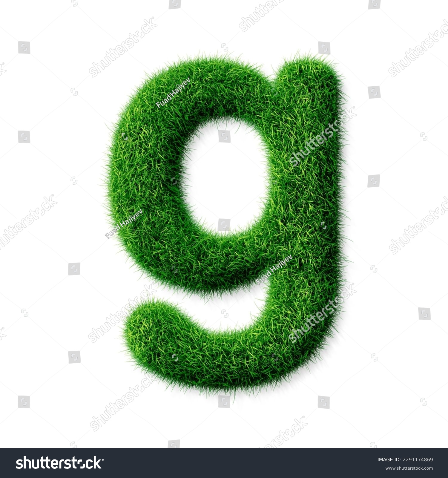 A letter g with grass on a white background, eco text effect, isolated letter with grass effect high quality #2291174869