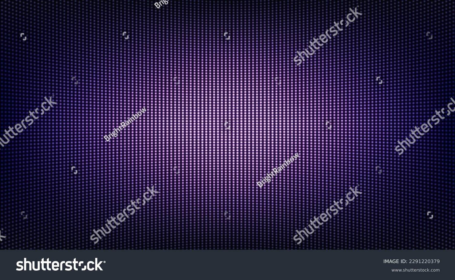 Led digital display. Lcd screen texture. TV pixel background. Violet television videowall. Monitor with dots. Electronic purple diode effect. Projector grid template. Vector illustration. #2291220379