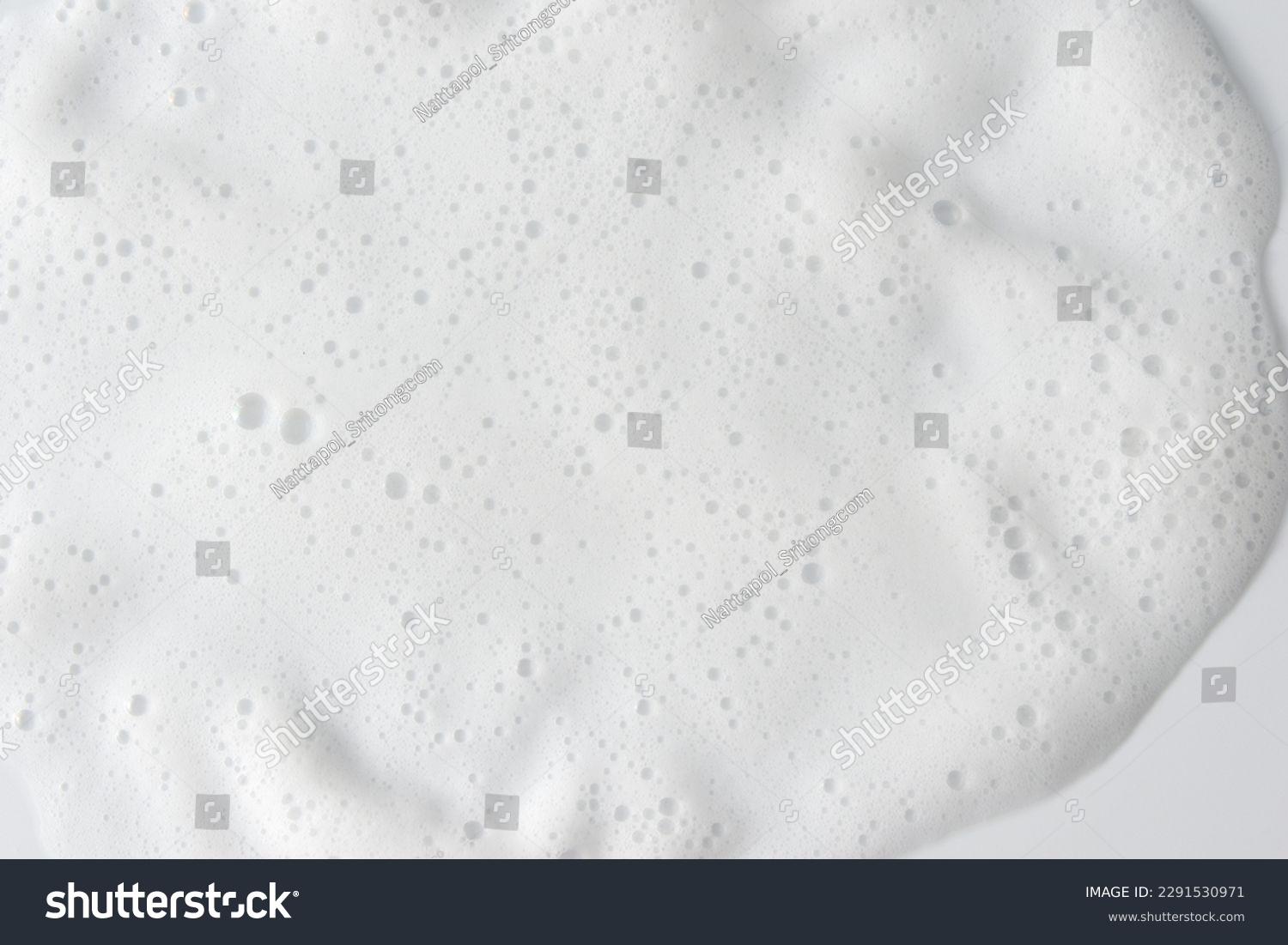 Abstract background white soapy foam texture. Shampoo foam with bubbles #2291530971