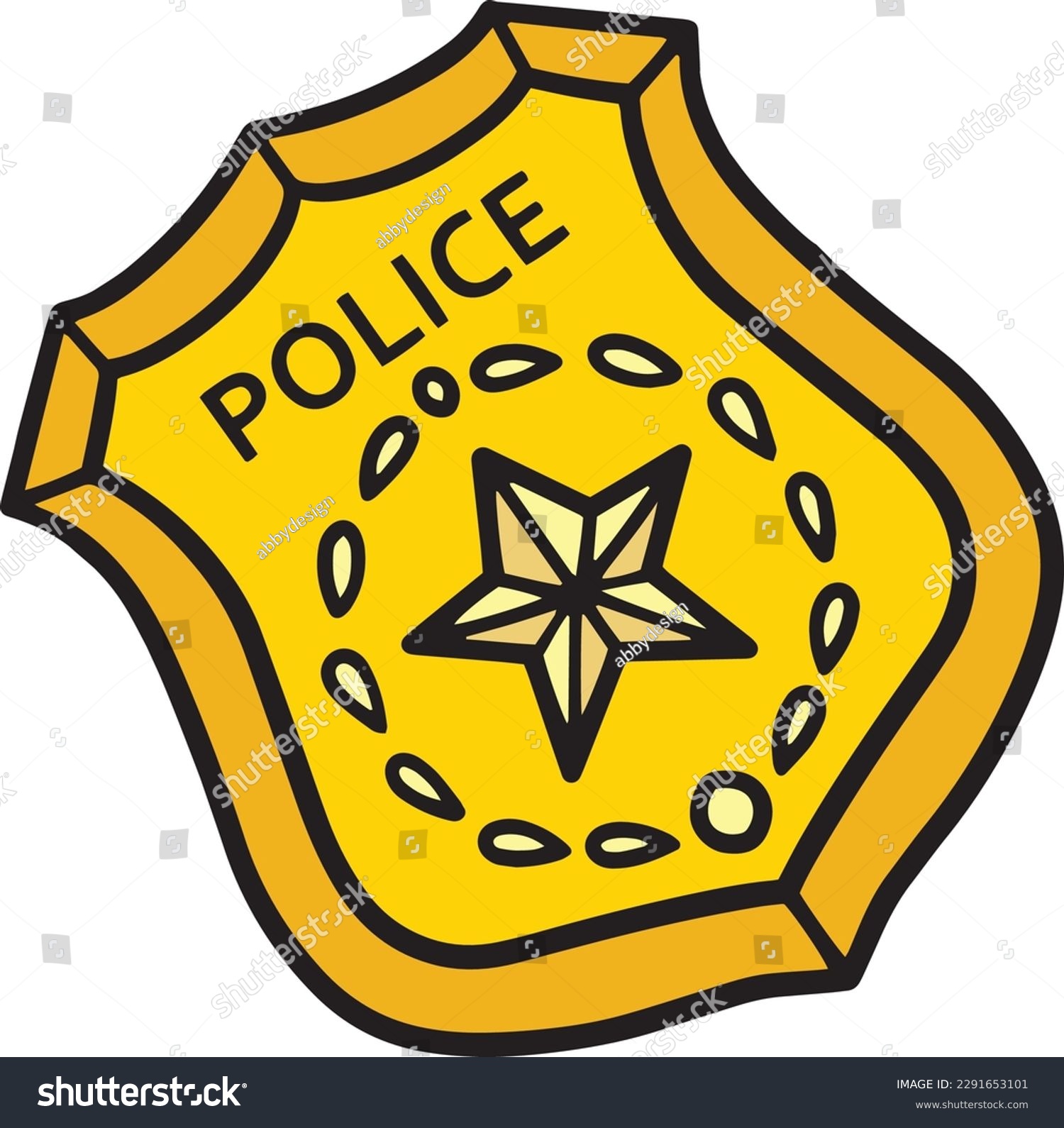 Police Badge Cartoon Colored Clipart Royalty Free Stock Vector 2291653101