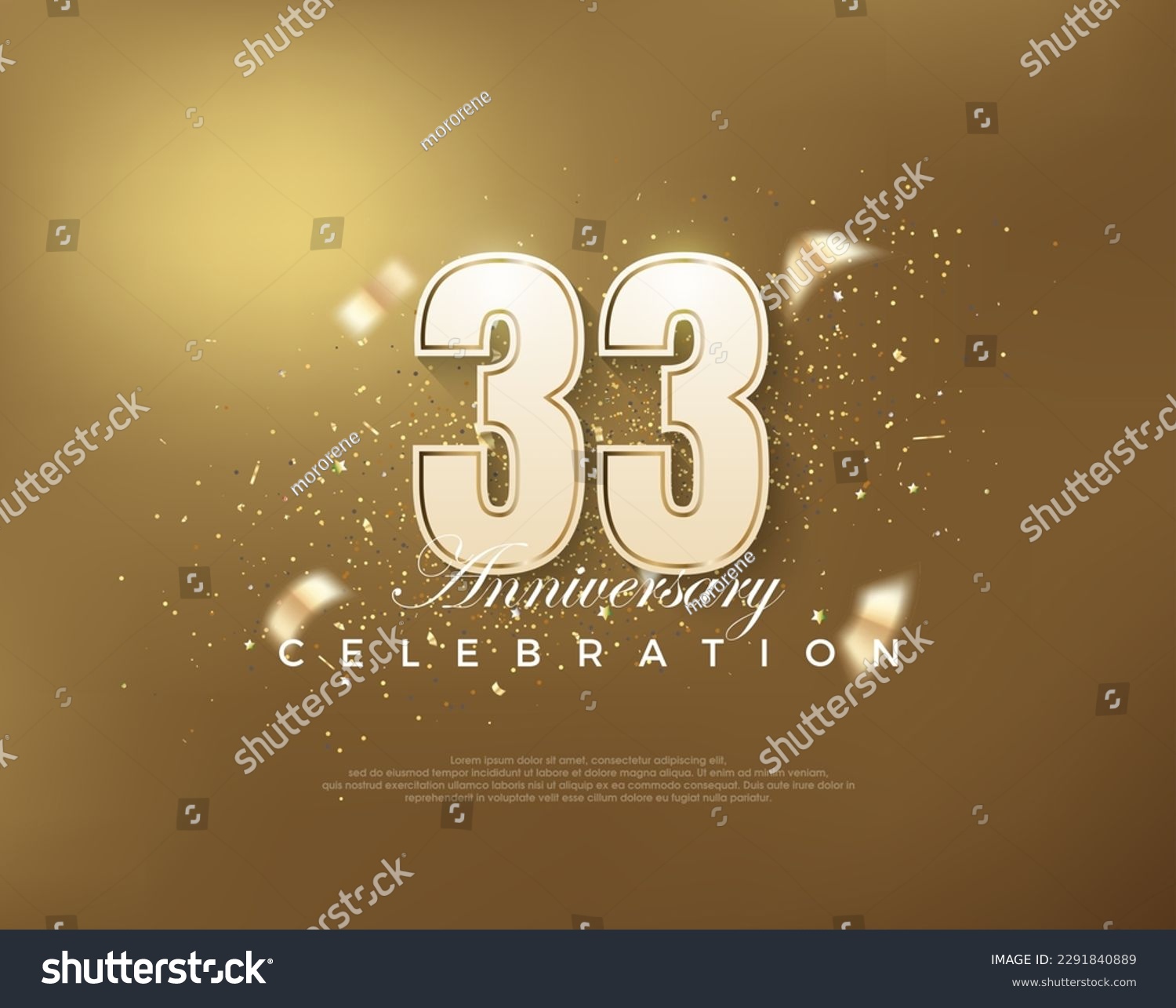 Luxury gold 33rd anniversary celebration with - Royalty Free Stock ...