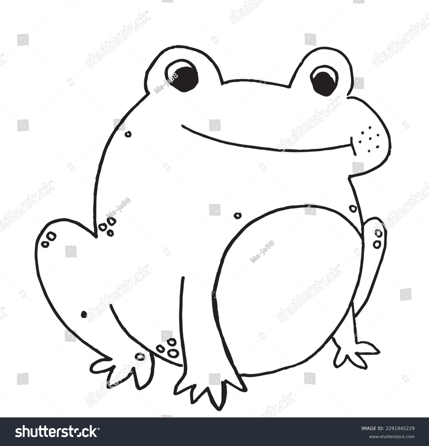 Frog outline illustration vector image. Hand - Royalty Free Stock ...