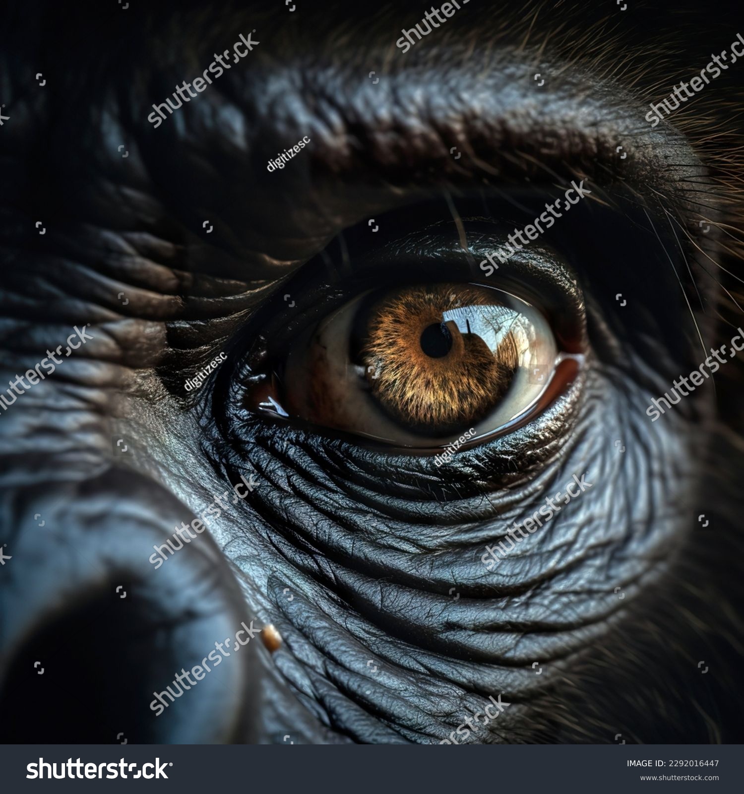 Portrait of an eye gorilla close-up #2292016447