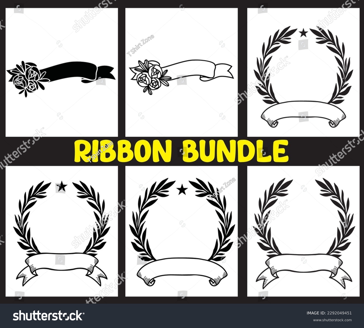 Monogram Ribbon Svg Bundle Design - Royalty Free Stock Vector ...