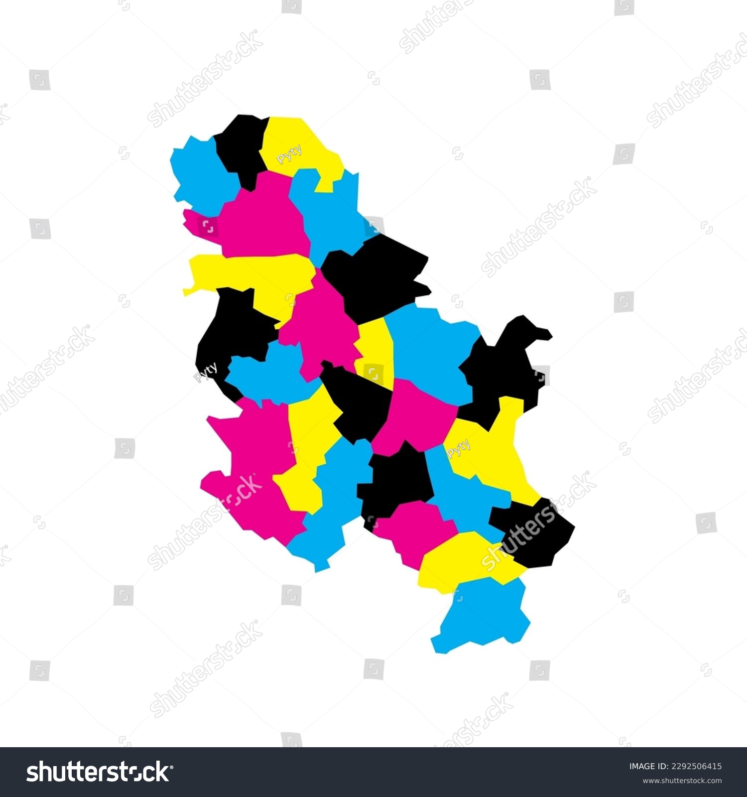 Serbia political map of administrative divisions - Royalty Free Stock ...