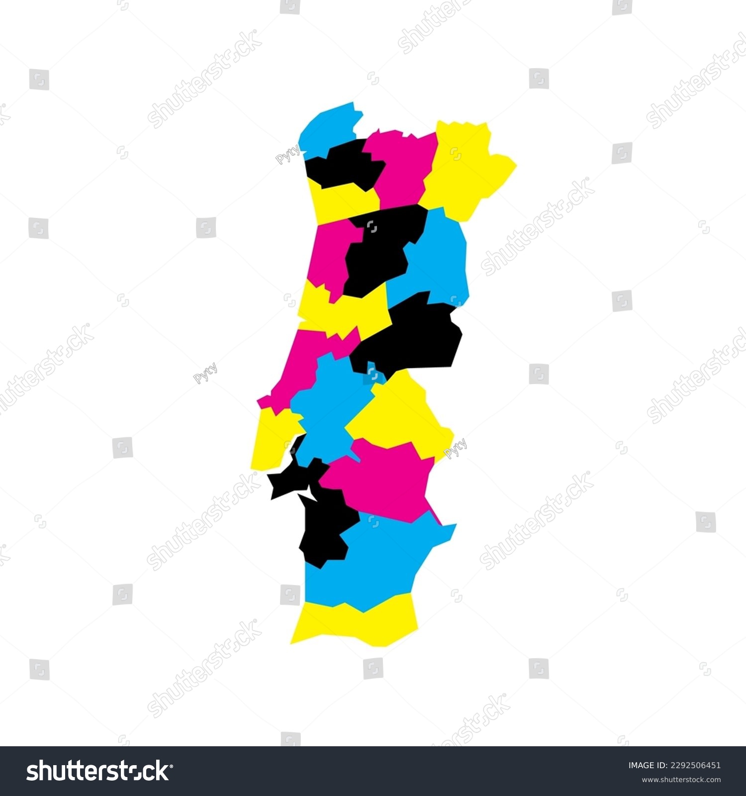 Portugal Political Map Of Administrative Royalty Free Stock Vector Avopix 2292506451
