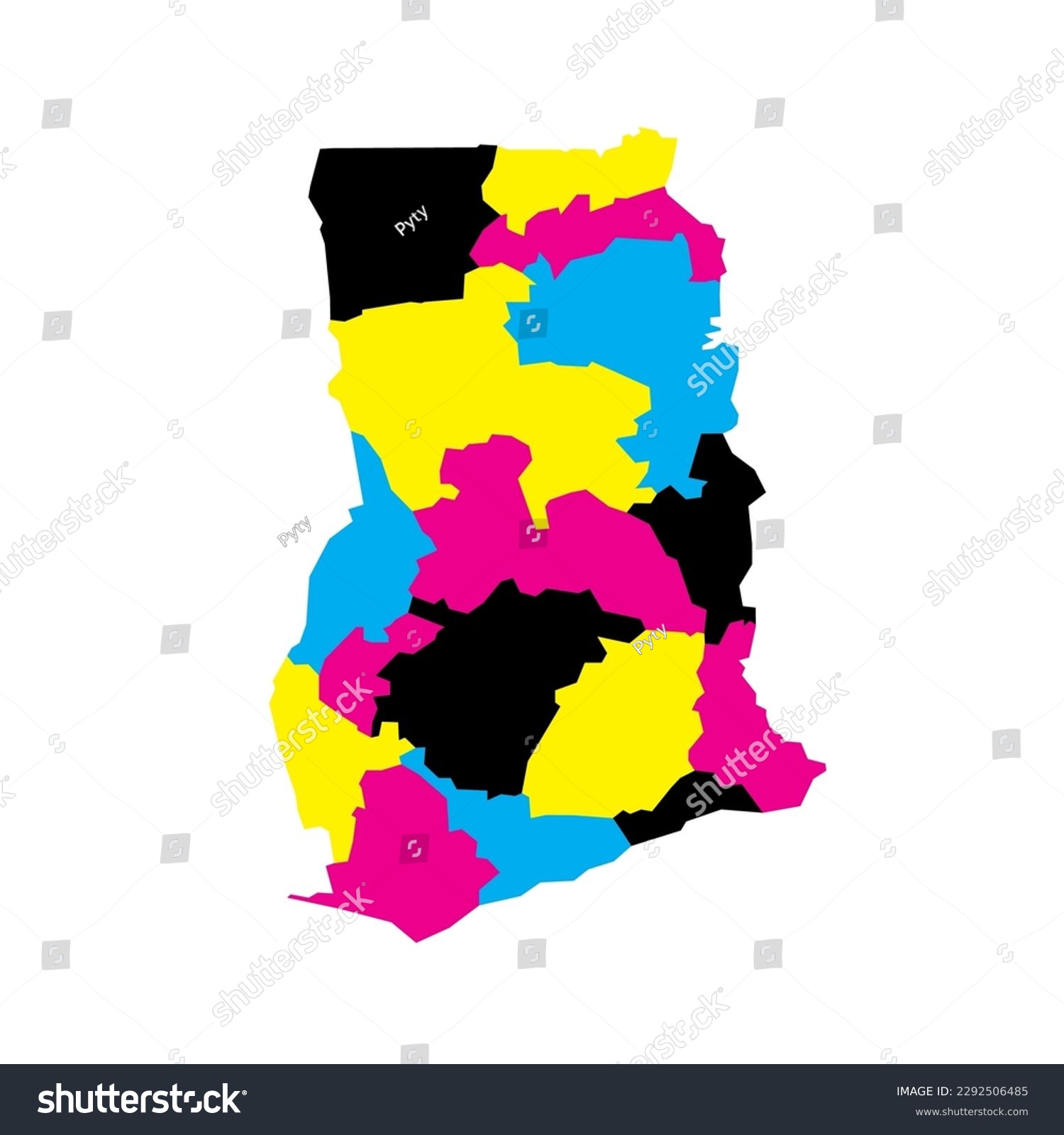 Ghana political map of administrative divisions - Royalty Free Stock ...