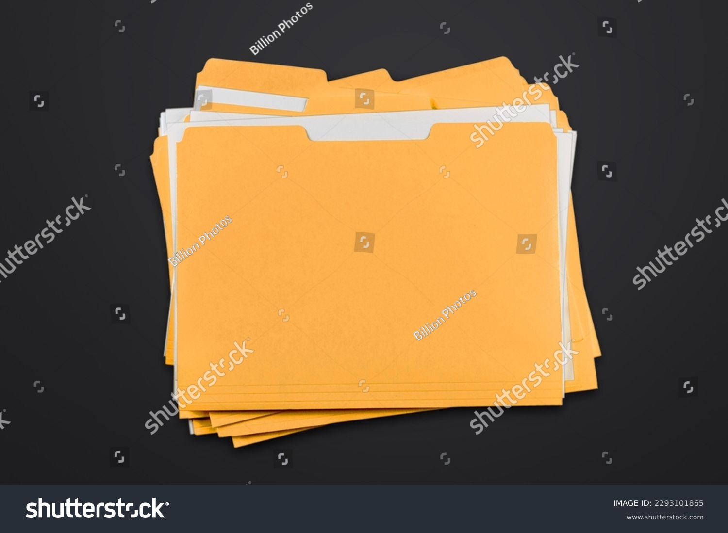 Yellow office file with documents on black table #2293101865
