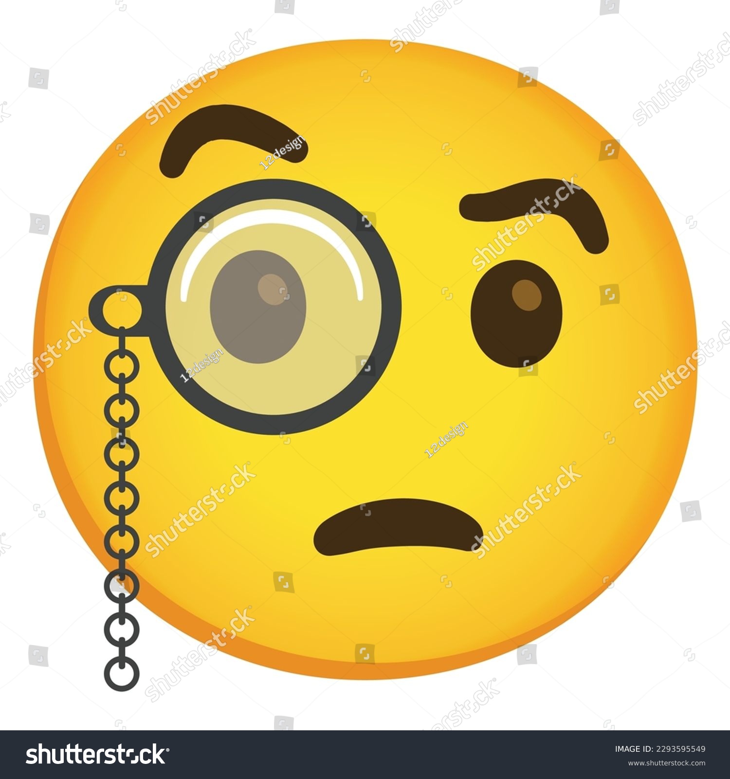 Face With Monocle Vector Emoji Icon Isolated Royalty Free Stock Vector Avopix Com