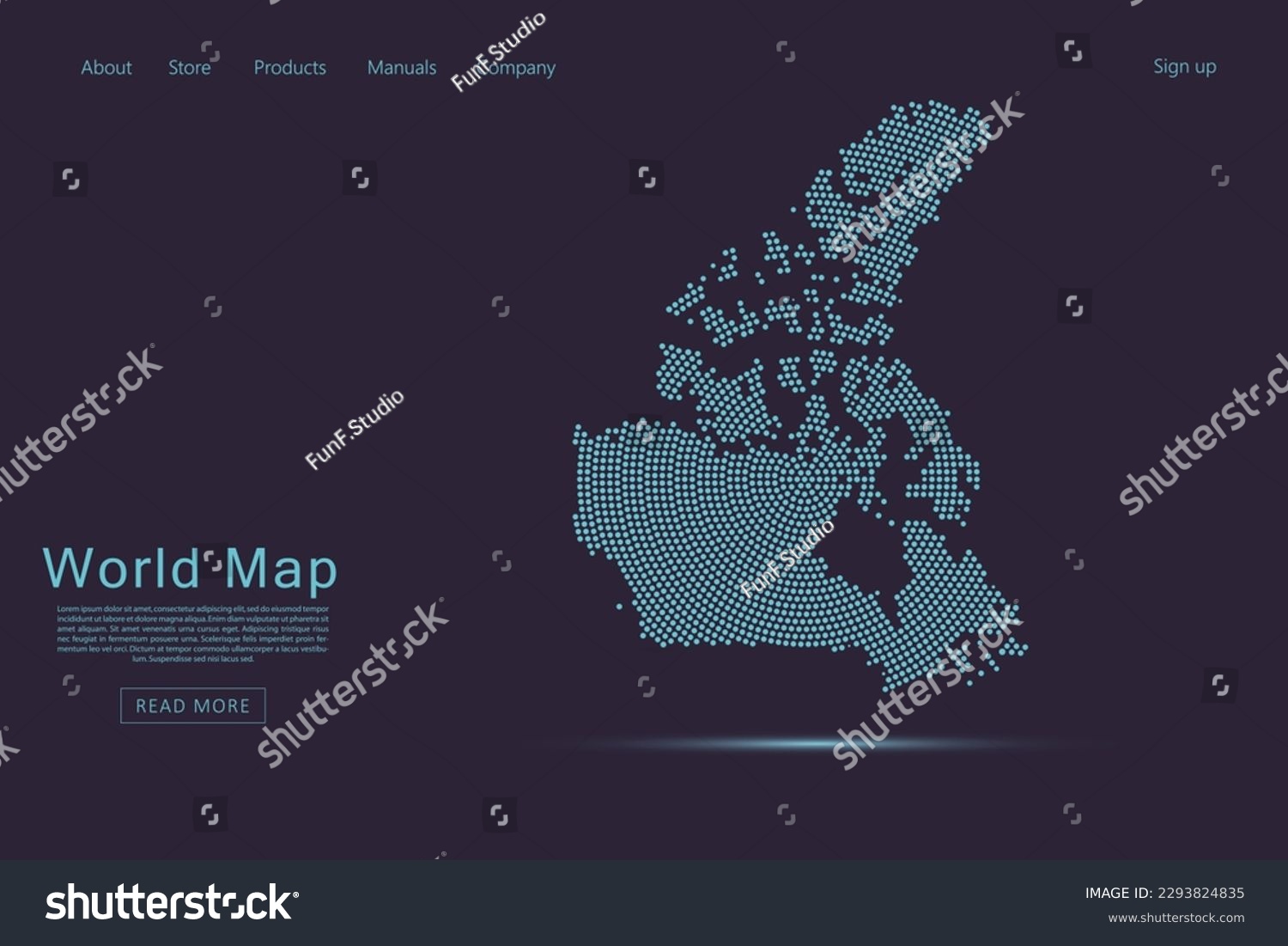 Canada Map - World map vector template with blue - Royalty Free Stock ...