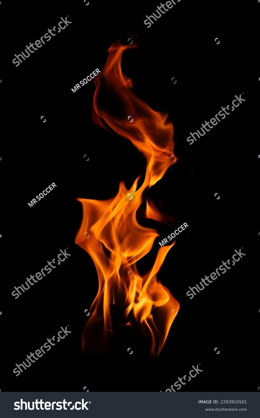 Burning flame isolated on dark background #2293910501