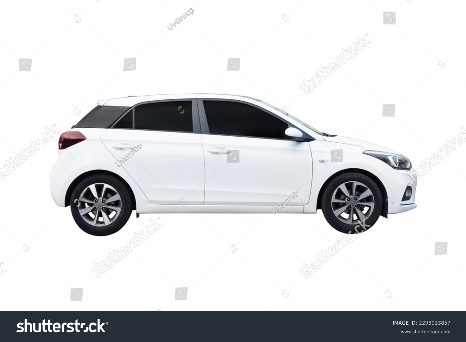 Passenger car isolated on a white background, with clipping path. Full Depth of field. Focus stacking, side view. #2293913857