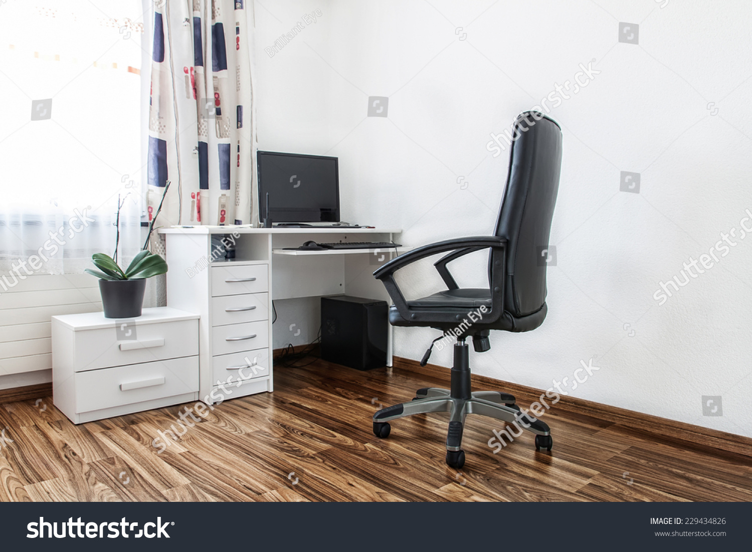noble office room with laminate floor #229434826
