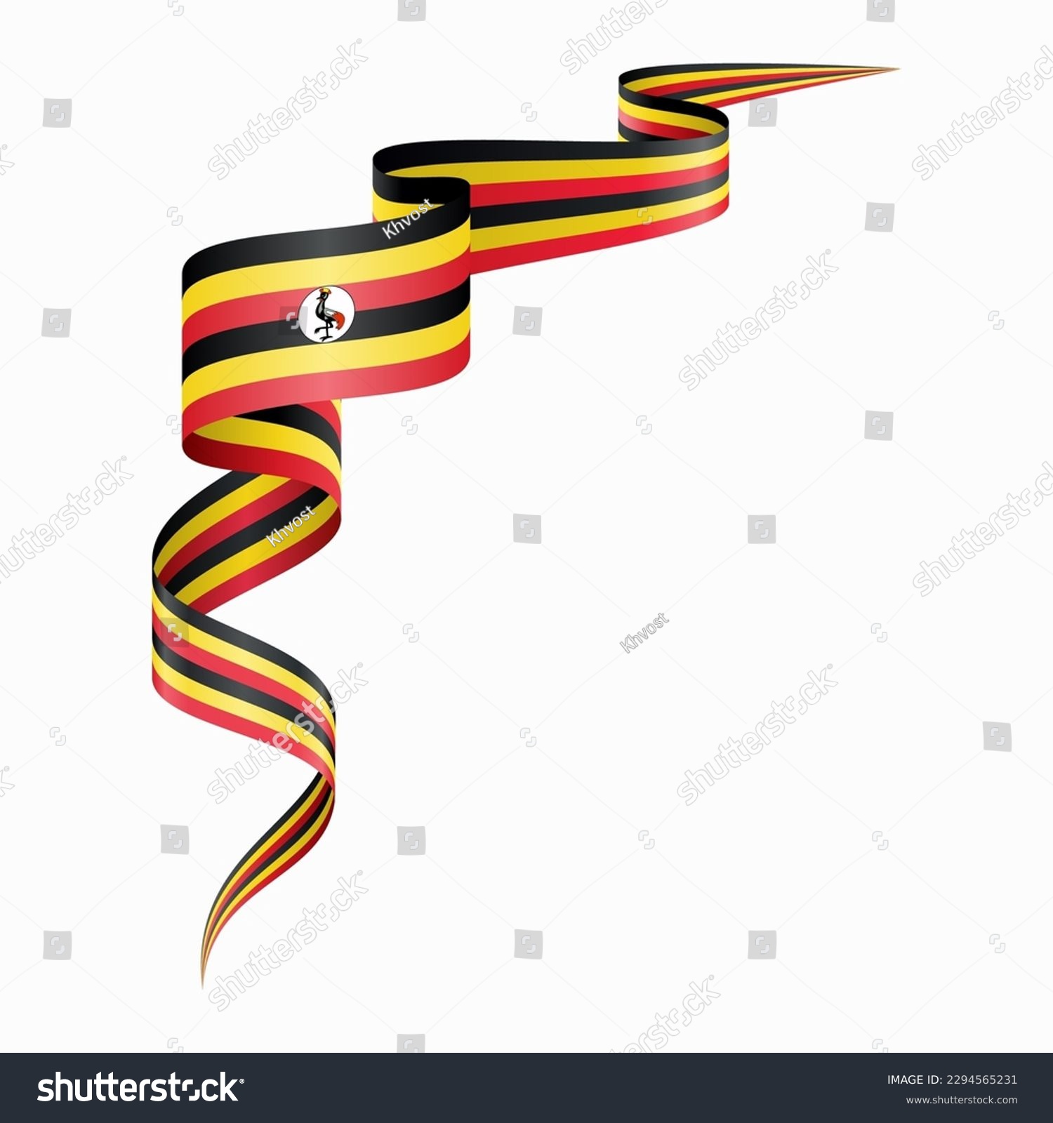 Ugandan flag wavy abstract background. Vector - Royalty Free Stock ...