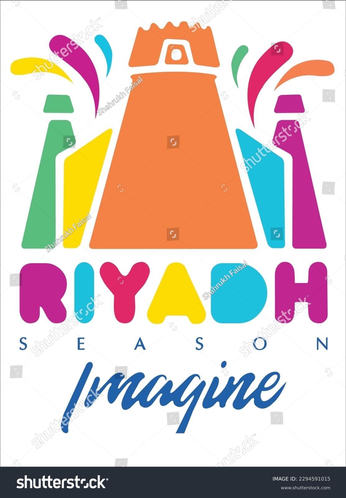 Riyadh Season 2023 Colorful Vector logo Royalty Free Stock Vector