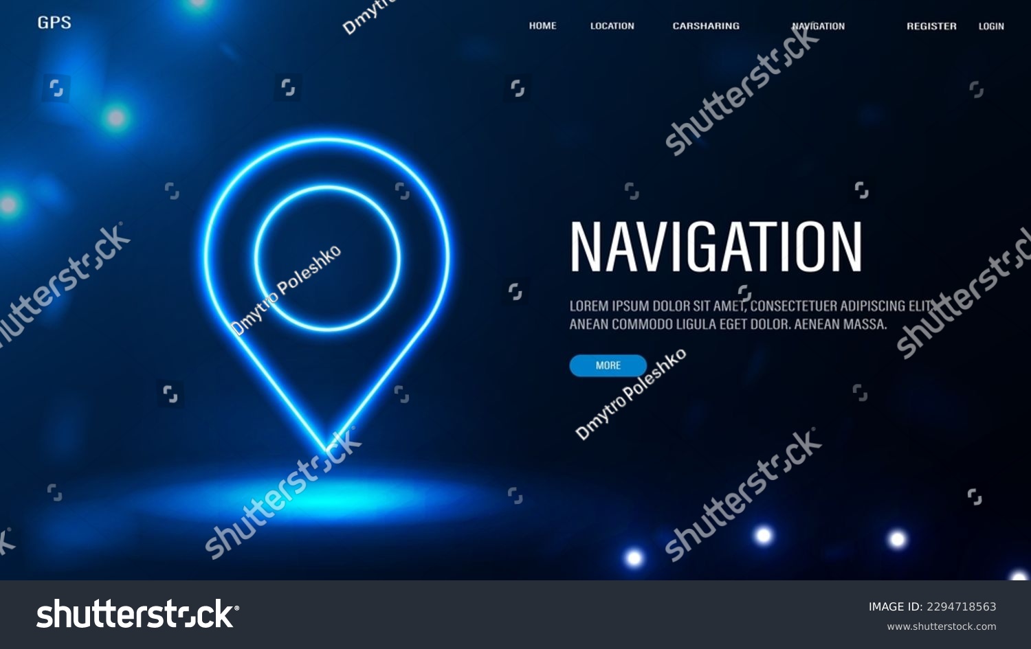 A web banner with a neon GPS location pin on a blue background. #2294718563