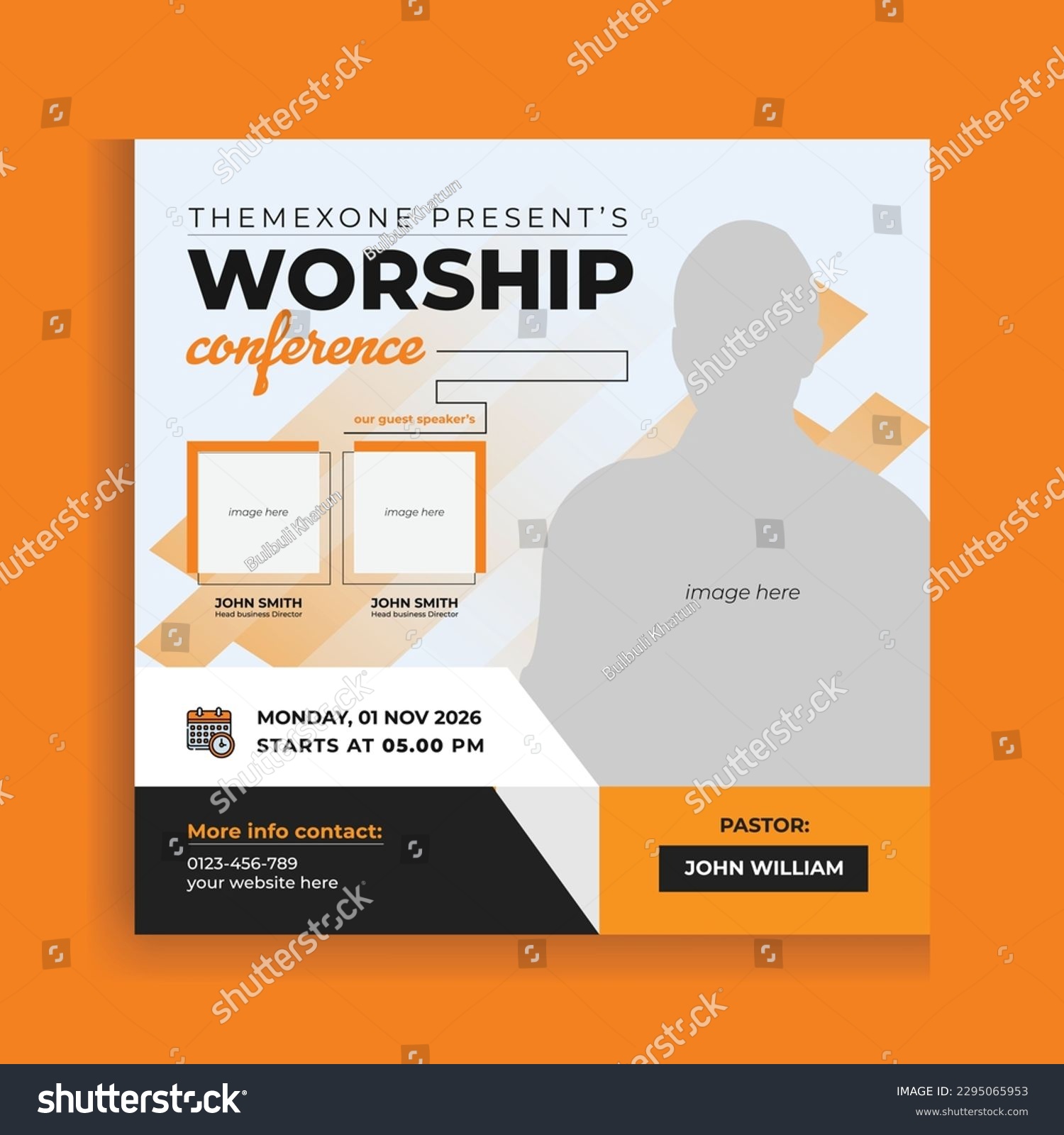 Creative Giving Praise Worship Services Conference Social Media Post  Online Flyer Design Template. Modern Revive Anniversary Conference Social Banner Best Layouts Pack design #2295065953