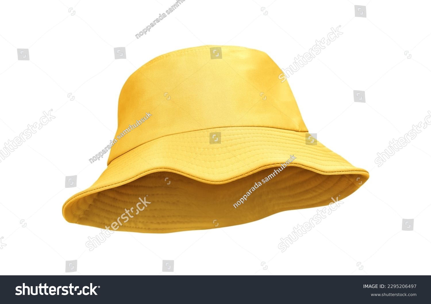 yellow bucket hat isolated on white #2295206497