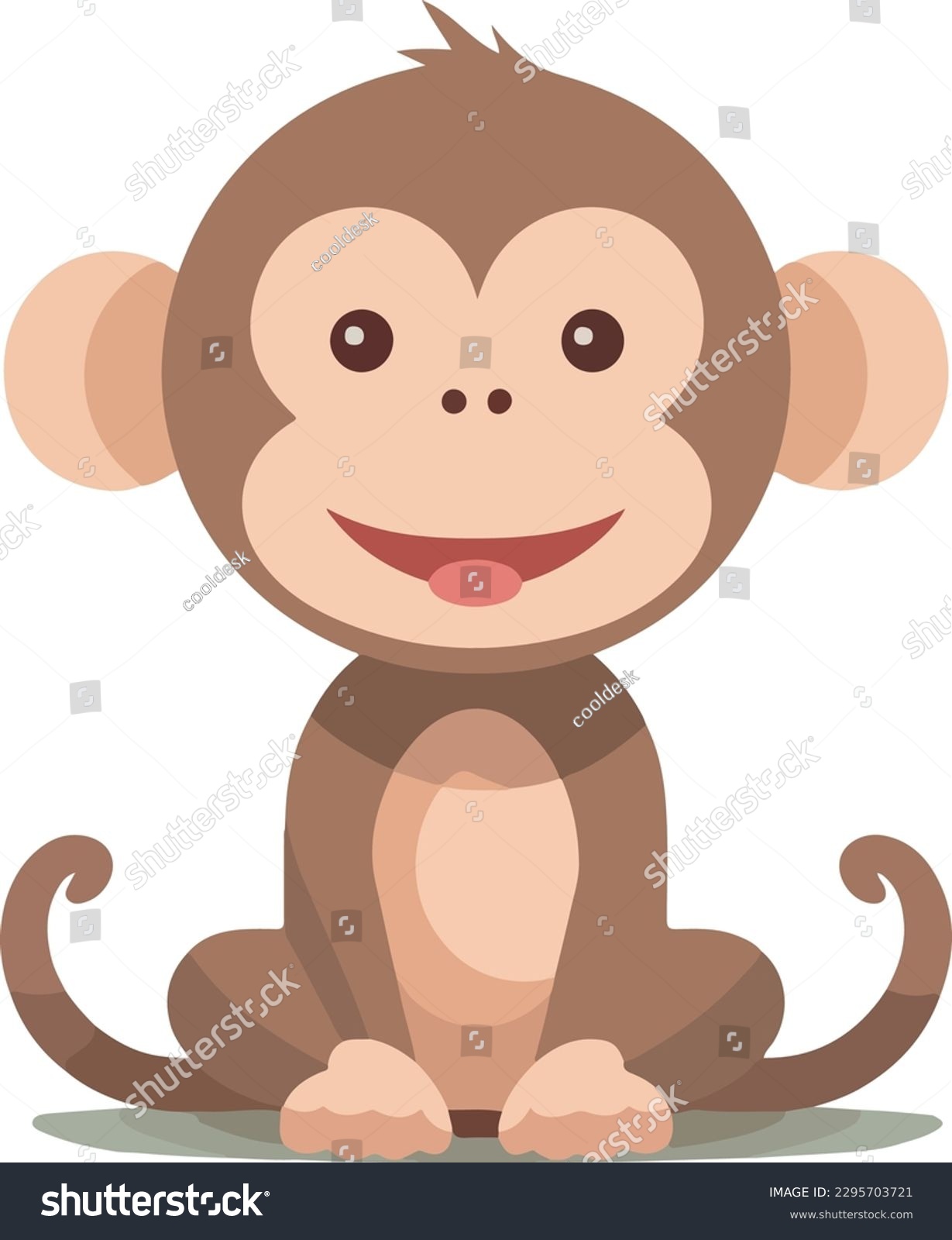 Cute cartoon monkey vector funny - Royalty Free Stock Vector 2295703721 ...