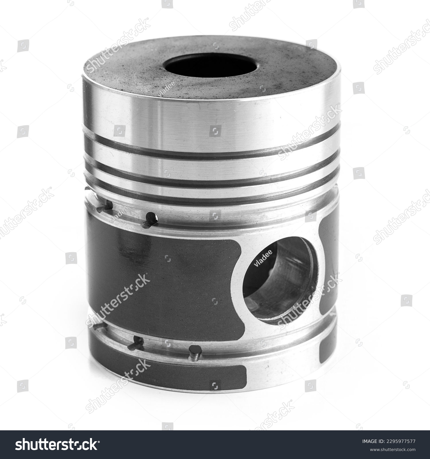 New Piston from a car engine isolated on white background #2295977577