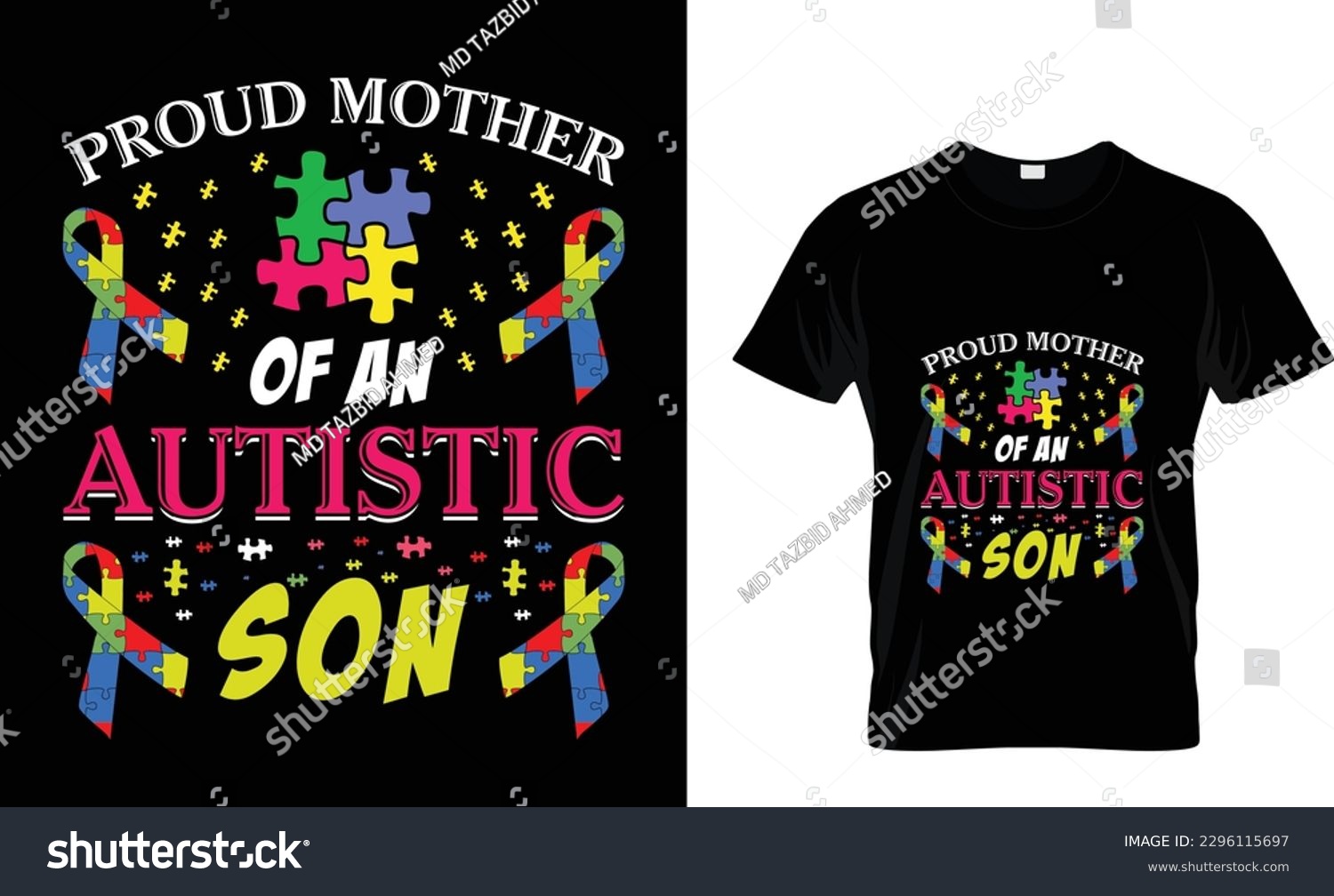 Proud Mother Of An Autistic Son World Autism Royalty Free Stock