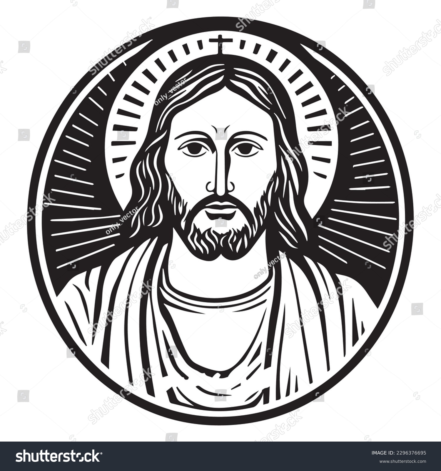 Jesus Christ. Vector illustration. Silhouette - Royalty Free Stock ...