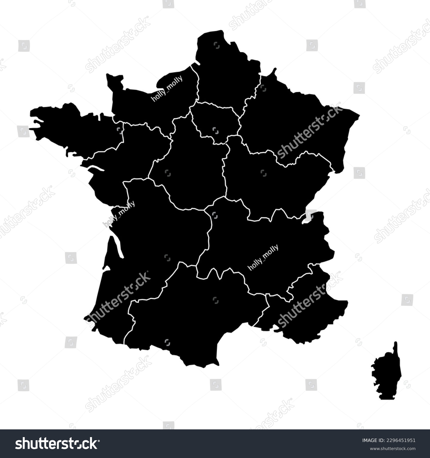 France map background with states. France map - Royalty Free Stock ...