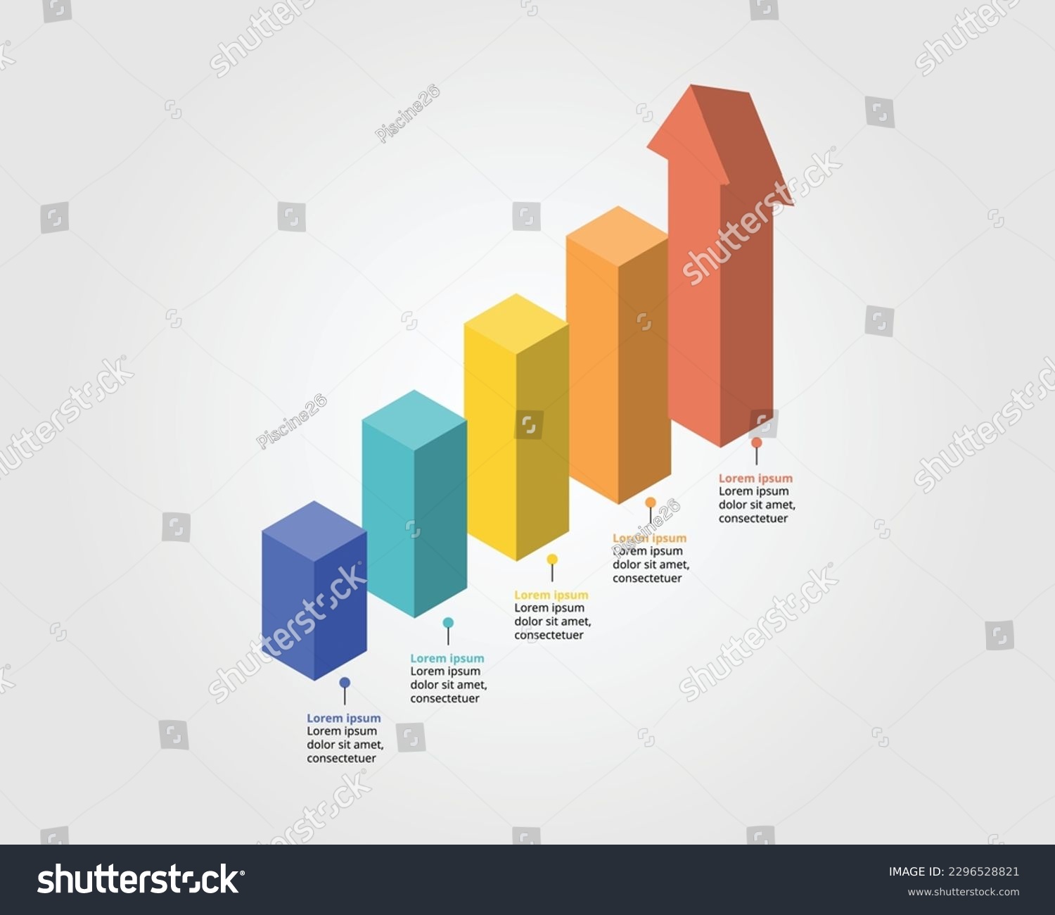 bar chart timeline template for infographic for - Royalty Free Stock ...