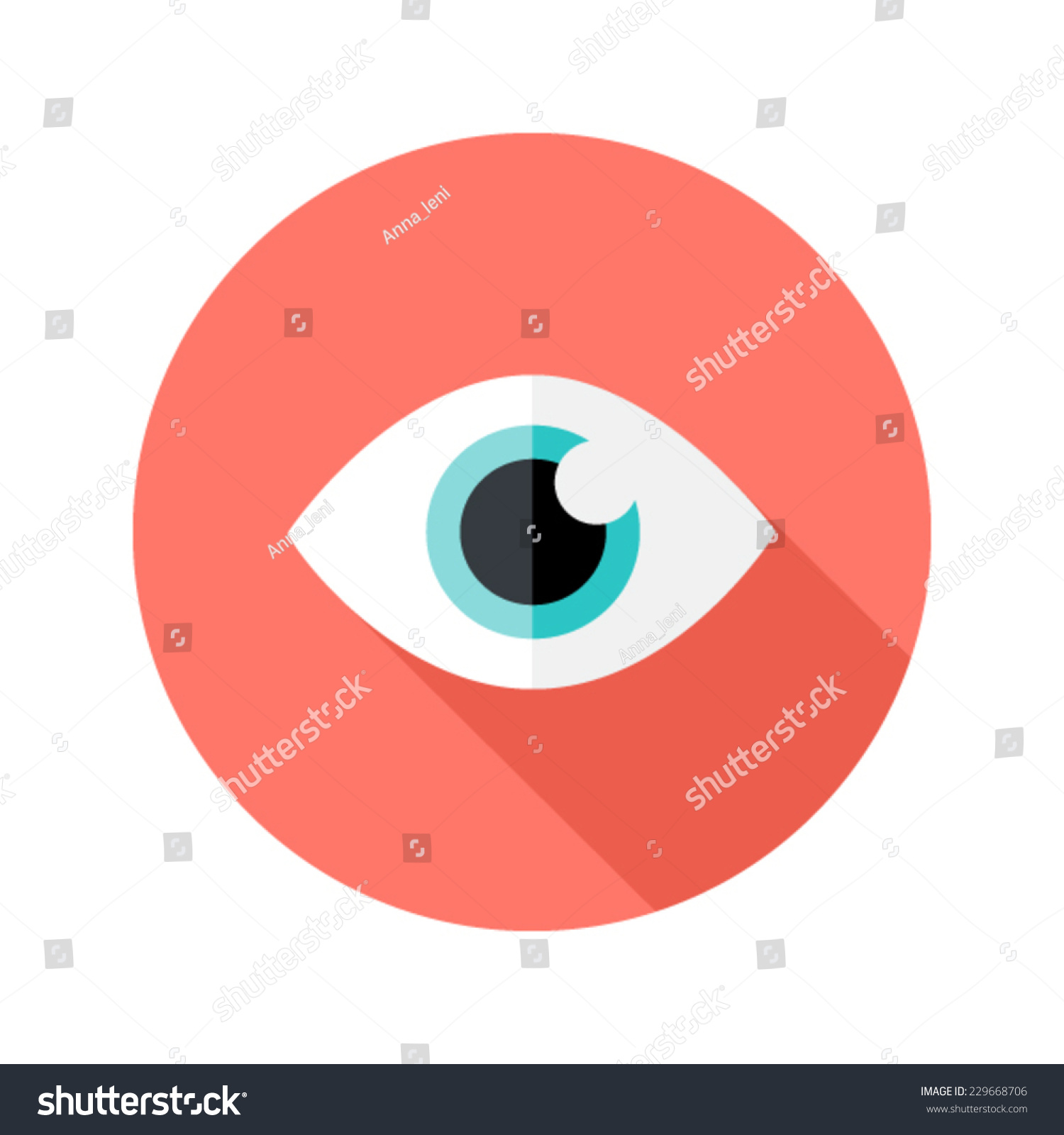 Illustration of Vision Eye Circle Flat Icon - Royalty Free Stock Vector ...