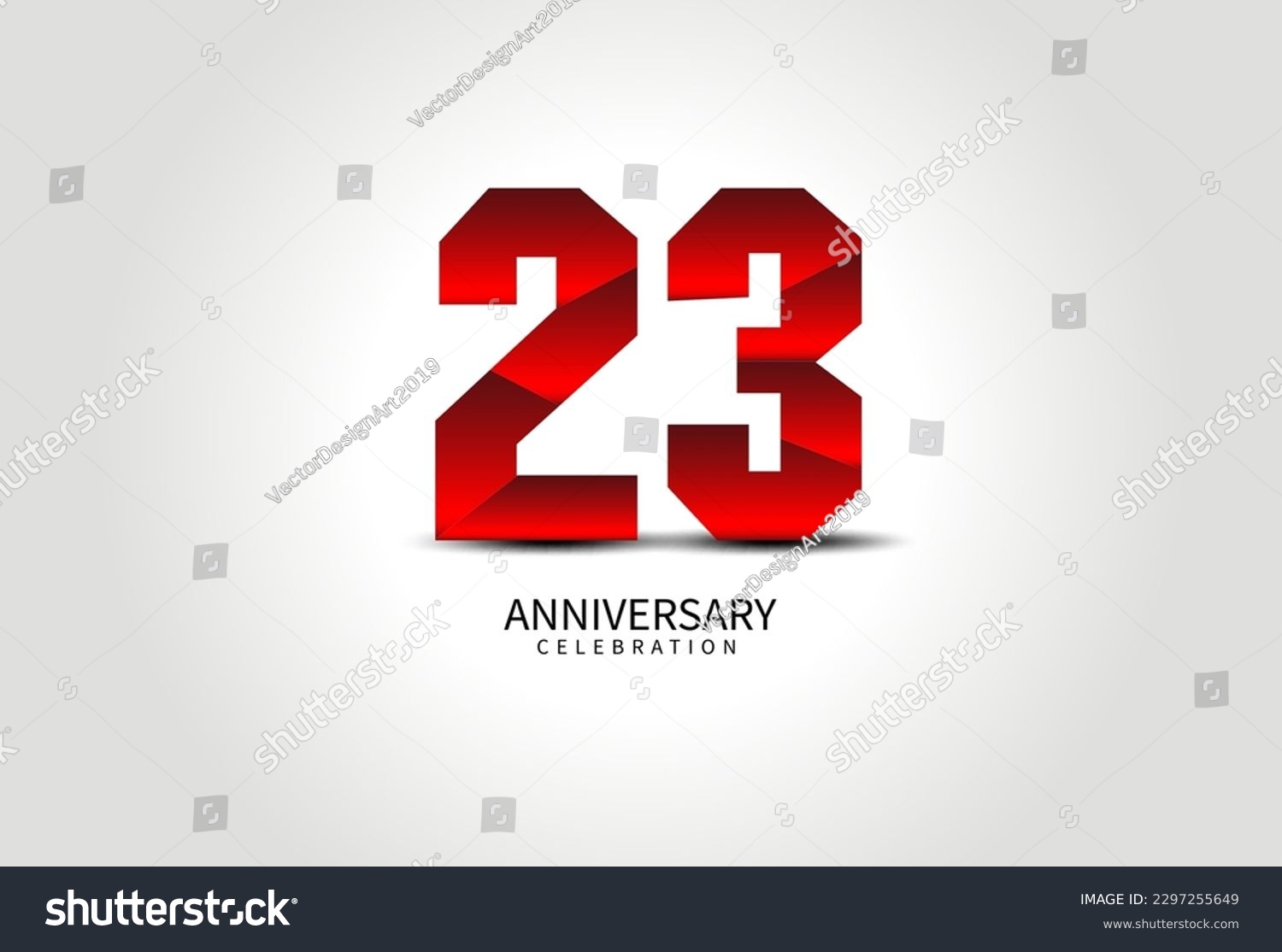 23 Year Anniversary Celebration Logo red vector, - Royalty Free Stock ...