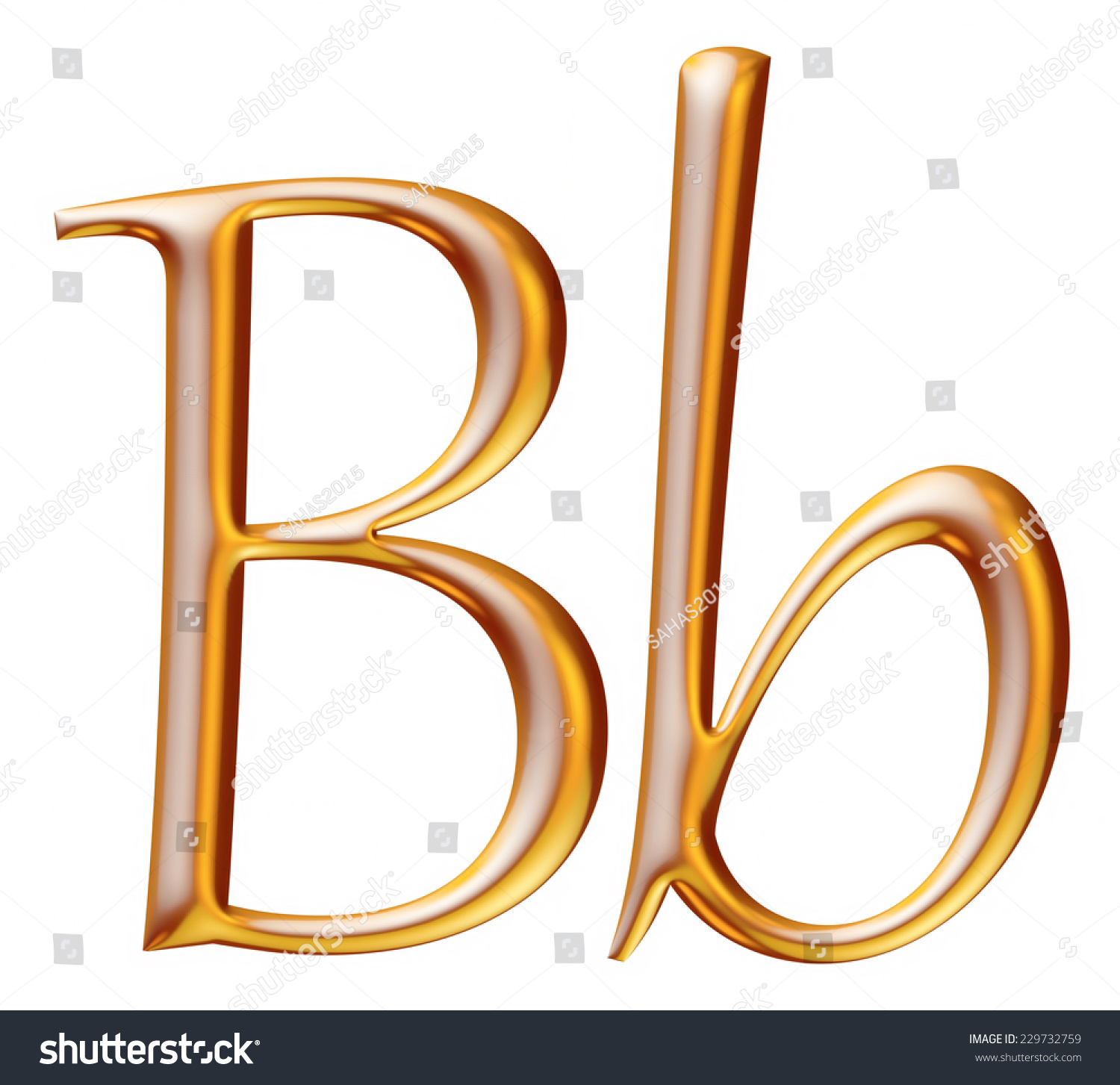 3d Golden Letter B Isolated White Background - Royalty Free Stock Photo ...