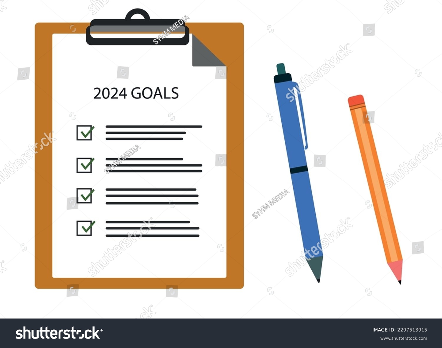 2024 goals approved file. 2024 year plan idea Royalty Free Stock