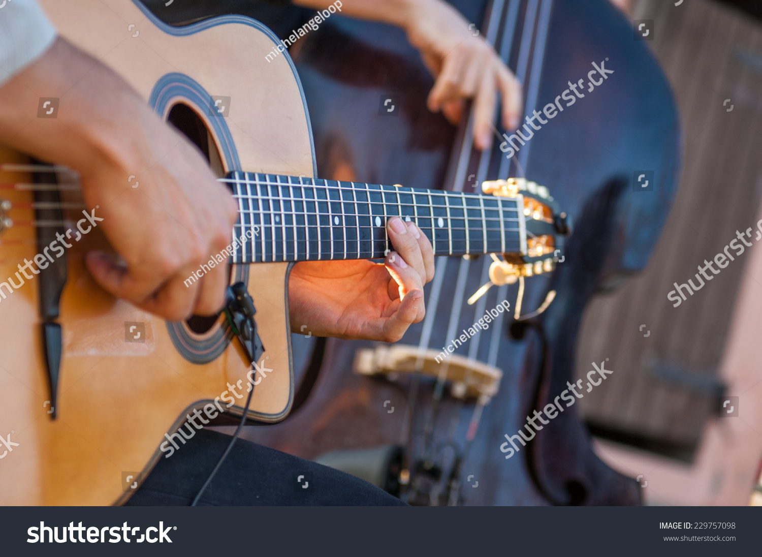 a musician makes his performance during a party #229757098