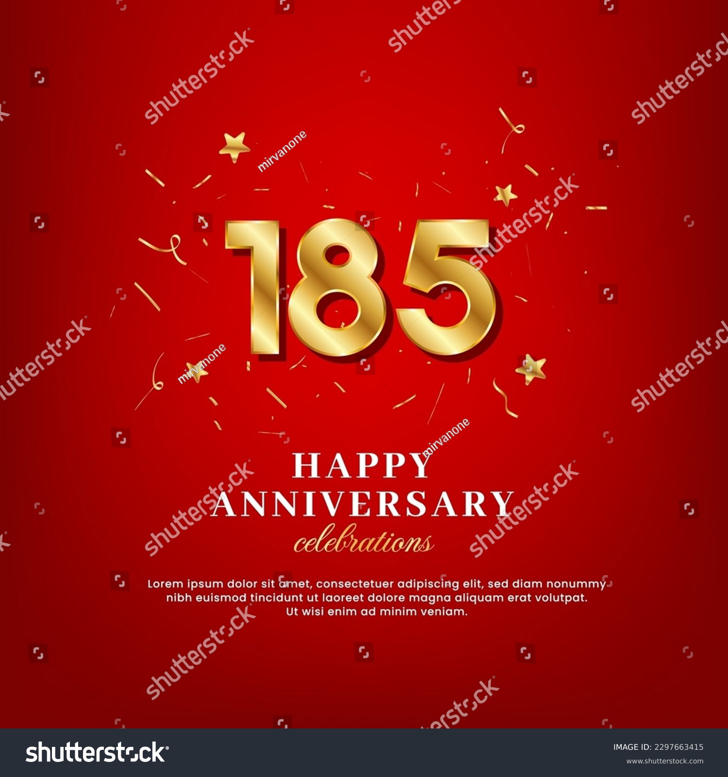 185 years of golden numbers, anniversary - Royalty Free Stock Vector ...