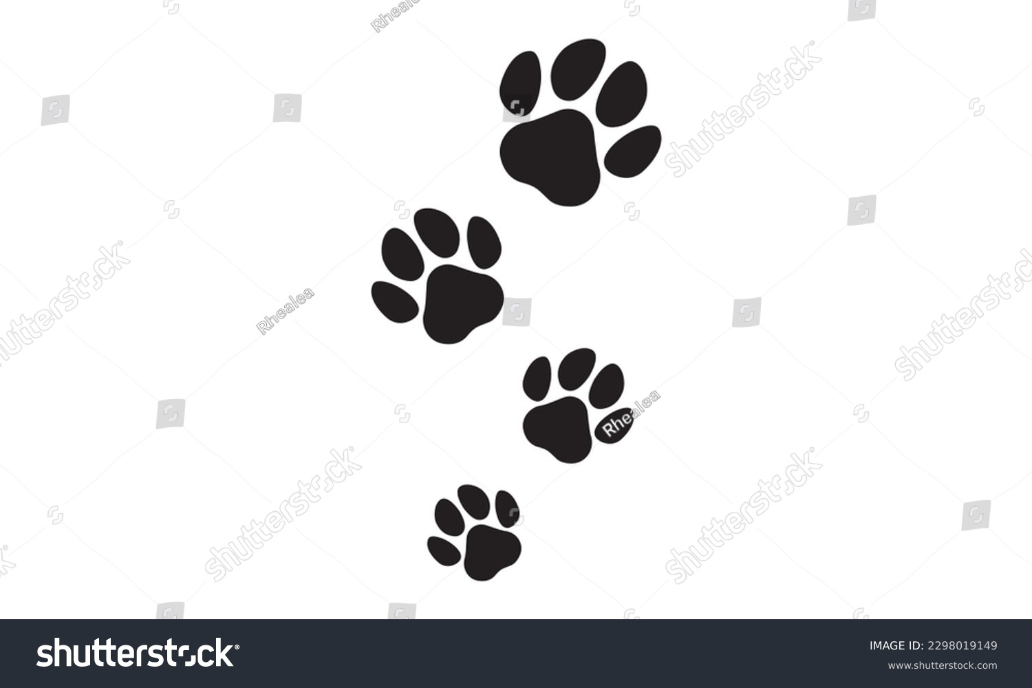 Dog Paw Vector Footprint Icon French Bulldog - Royalty Free Stock 