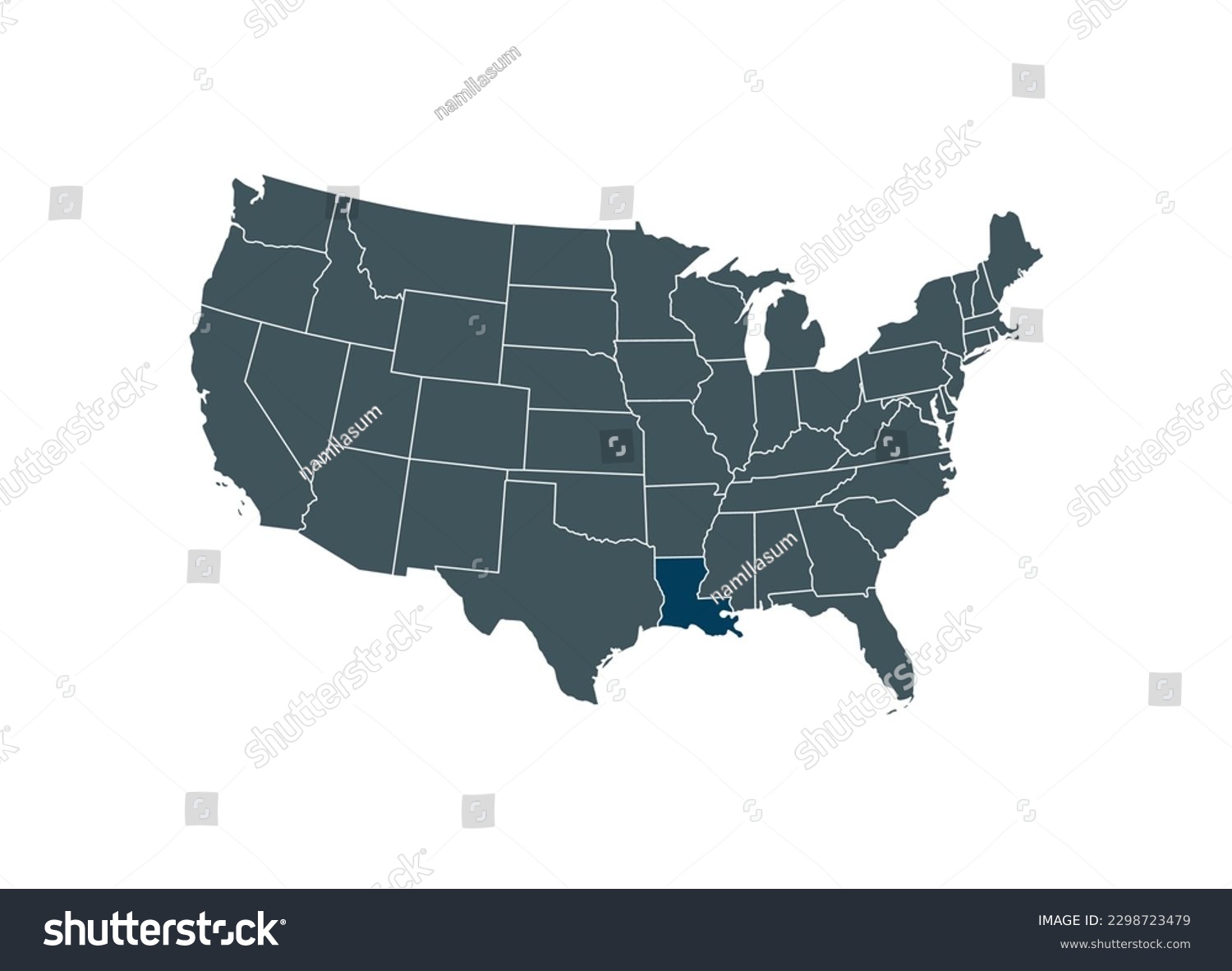 Map Of Louisiana On USA Map Map Of Louisiana Royalty Free Stock Avopix 2298723479