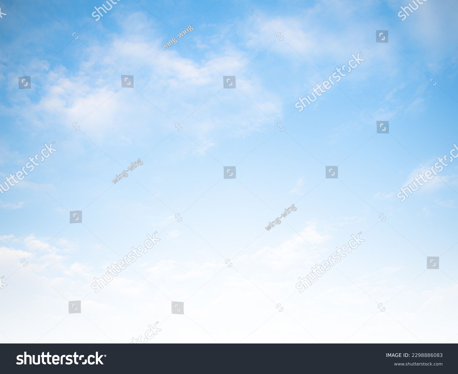 Blue Sky Background Heaven Summer Nature Light White Cloud Beauty Bright Color Day Environment Sunlight Beautiful Weater Air Scene Zero Carbon Cloudscape Outdoor Cloudy Hight View. #2298886083